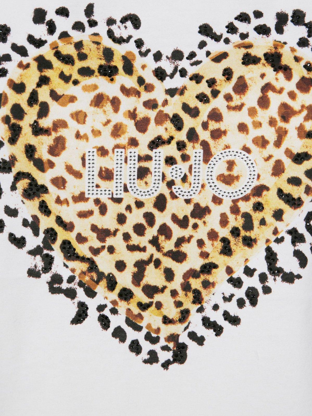 Liu •jo Liu Jo Heart Embellished Crewneck T-shirt In White