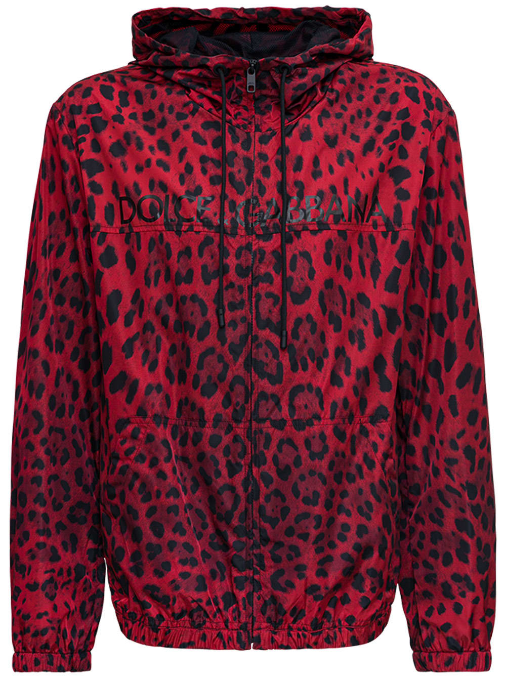 Dolce & Gabbana Red Nylon Animal Print Jacket