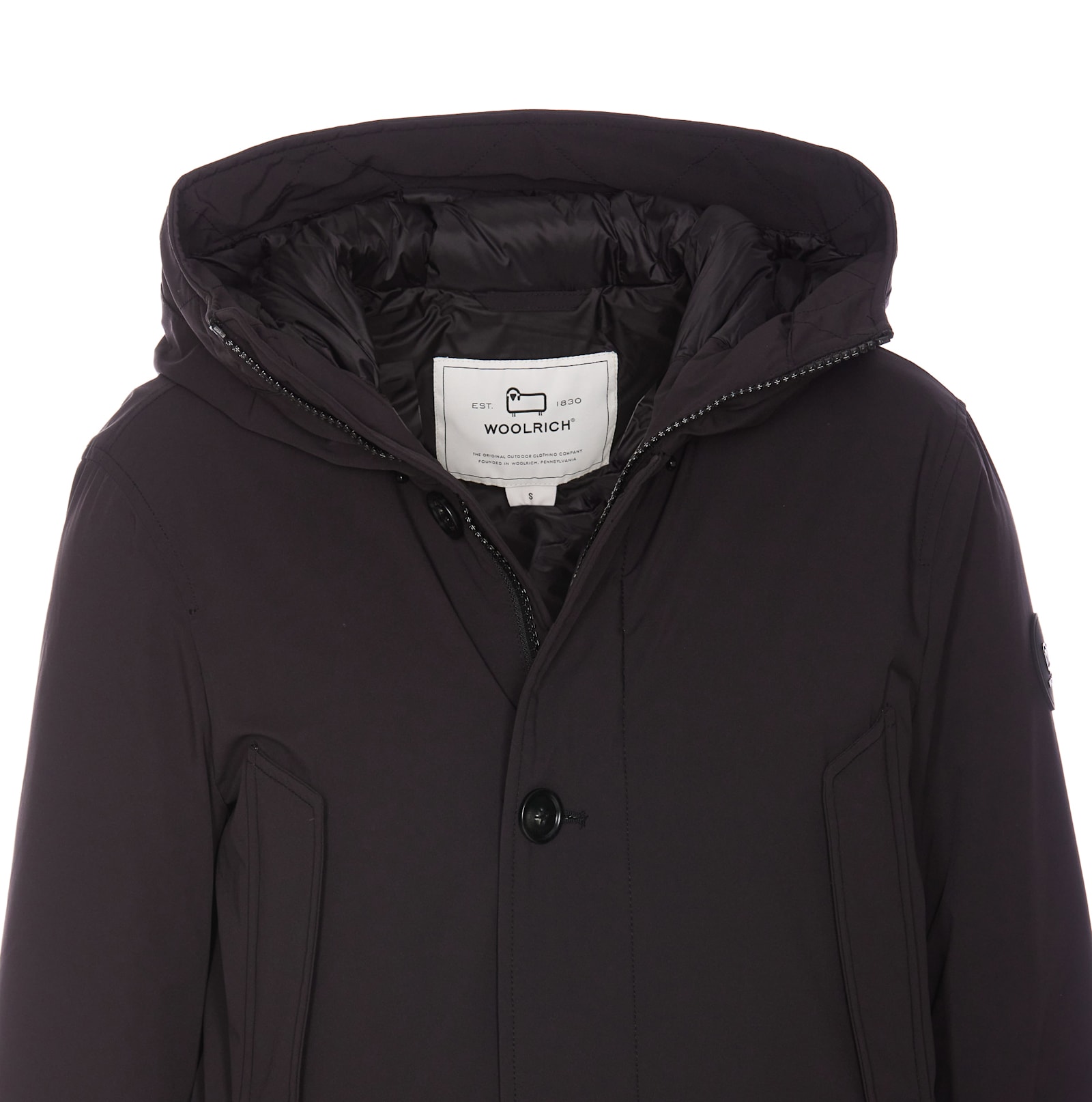 Shop Woolrich Arctic Stretch Down Parka In Black