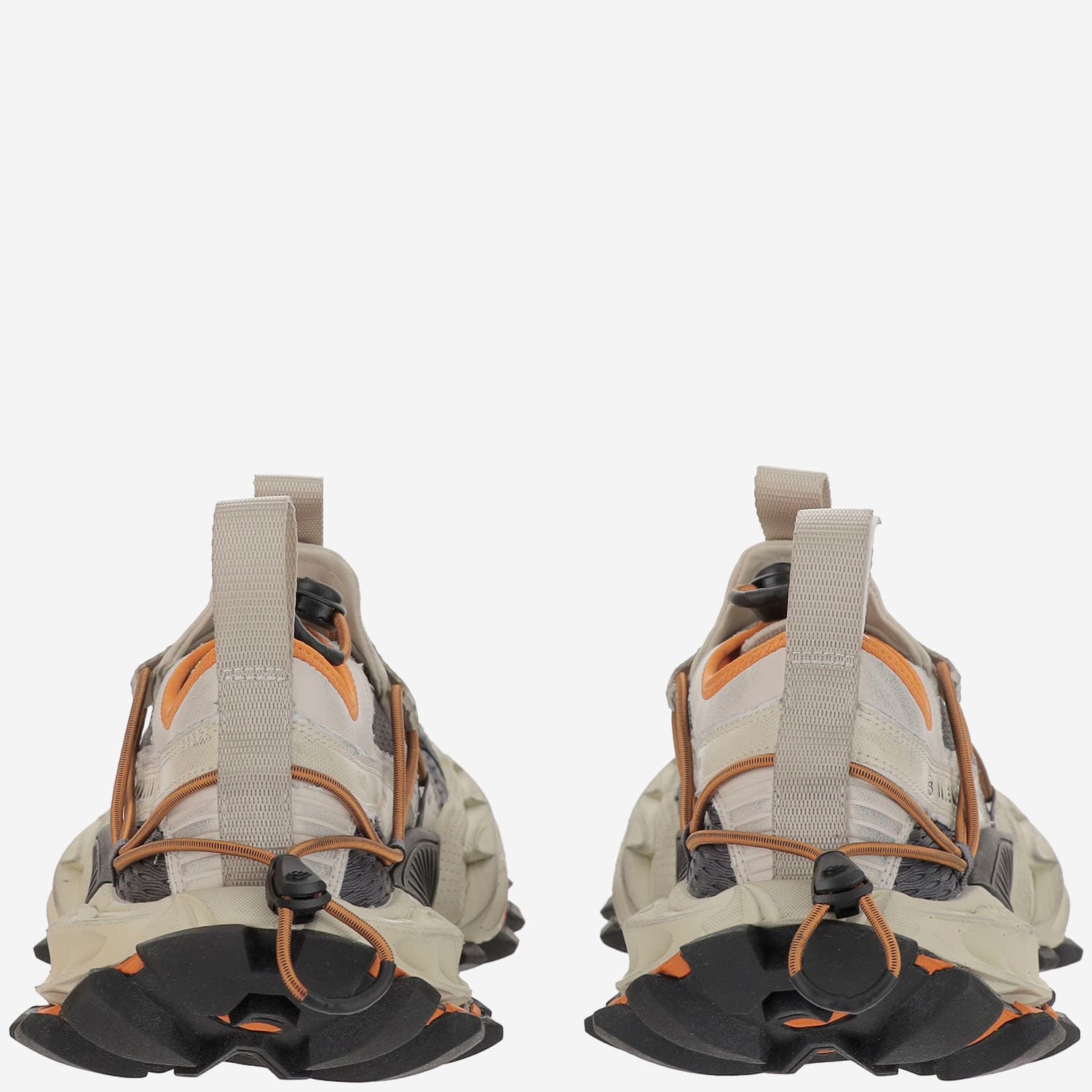 Balenciaga Multicolor Synthetic Leather And Mesh Hike Sneakers In Beigeorange