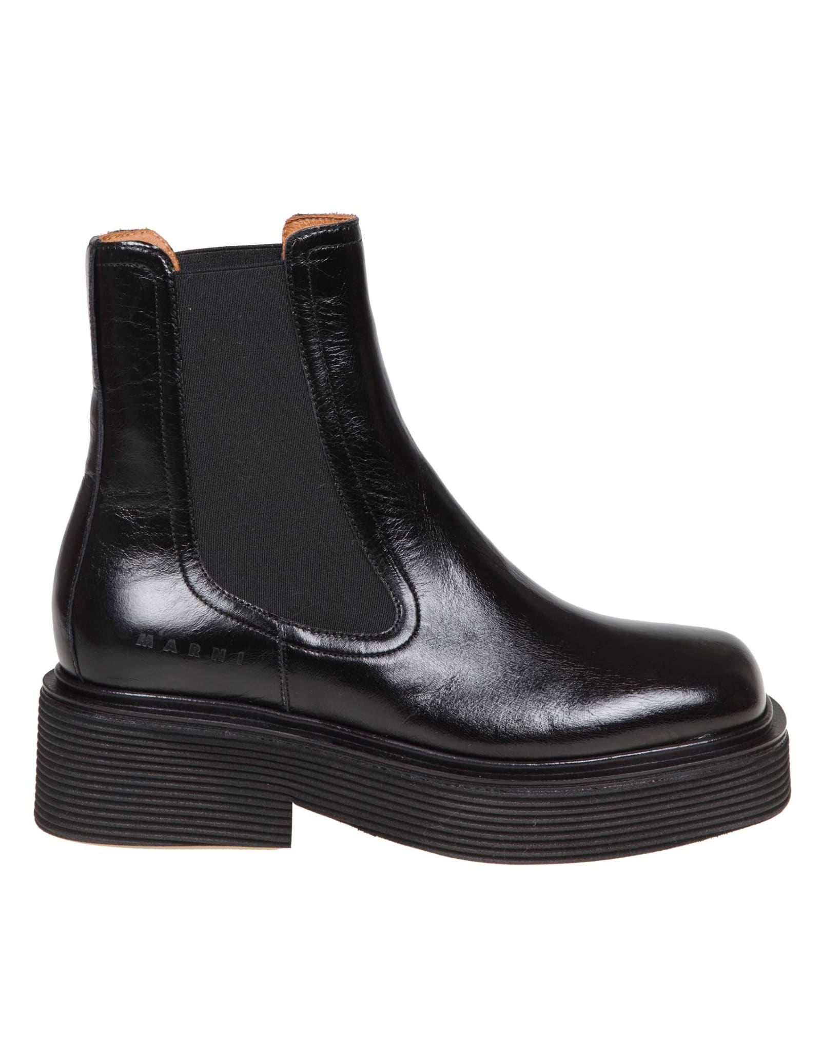 MARNI CHEALSEA ANKLE BOOTS IN BLACK COLOR LEATHER