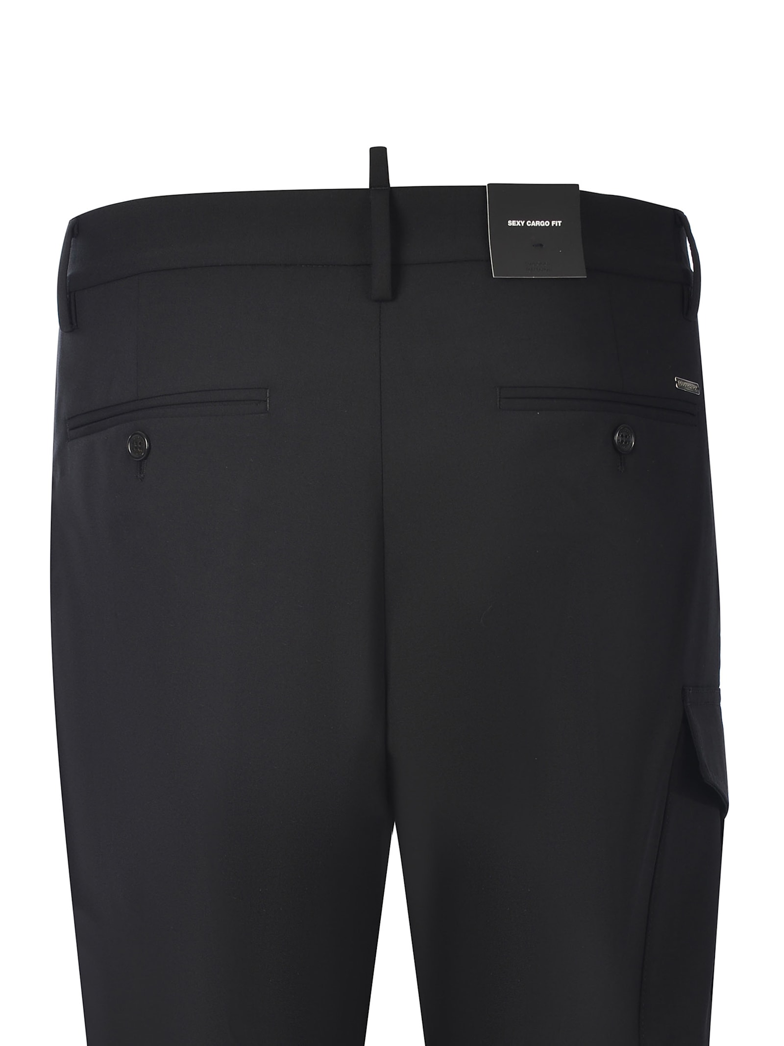 Shop Dsquared2 Trousers  Sexy Cargo Made Of Wool In Black