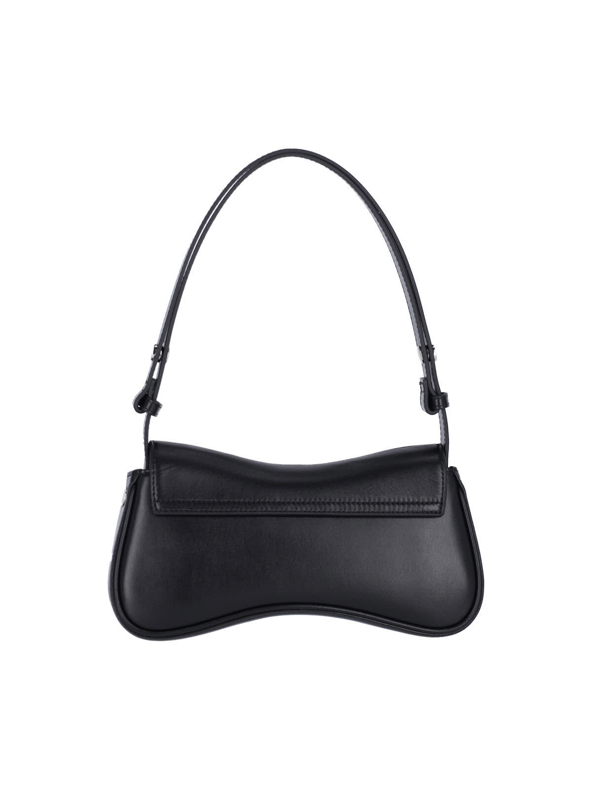 Diesel Curved Silhouette Clutch With Adjustable Strap In Black