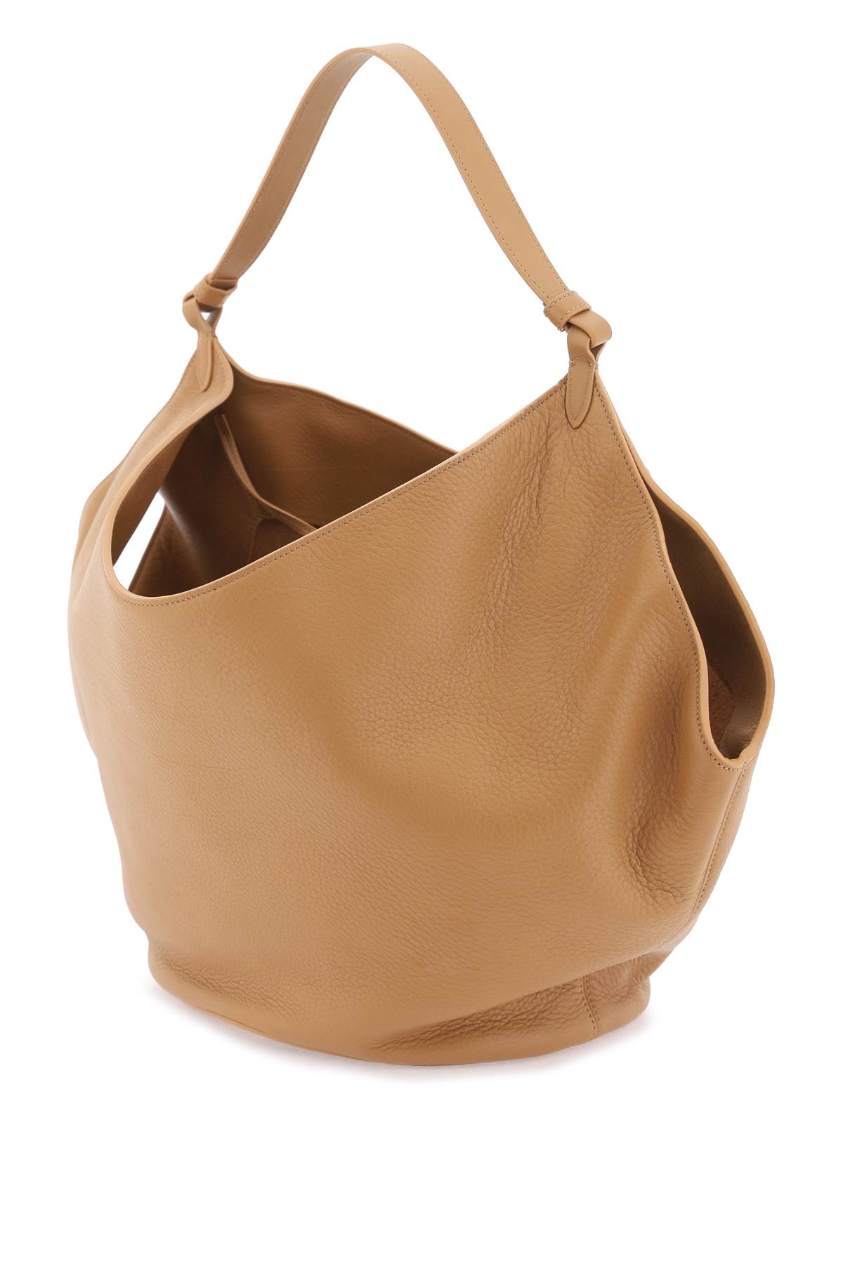 Shop Khaite Lotus Medium Bag In Nougat (brown)