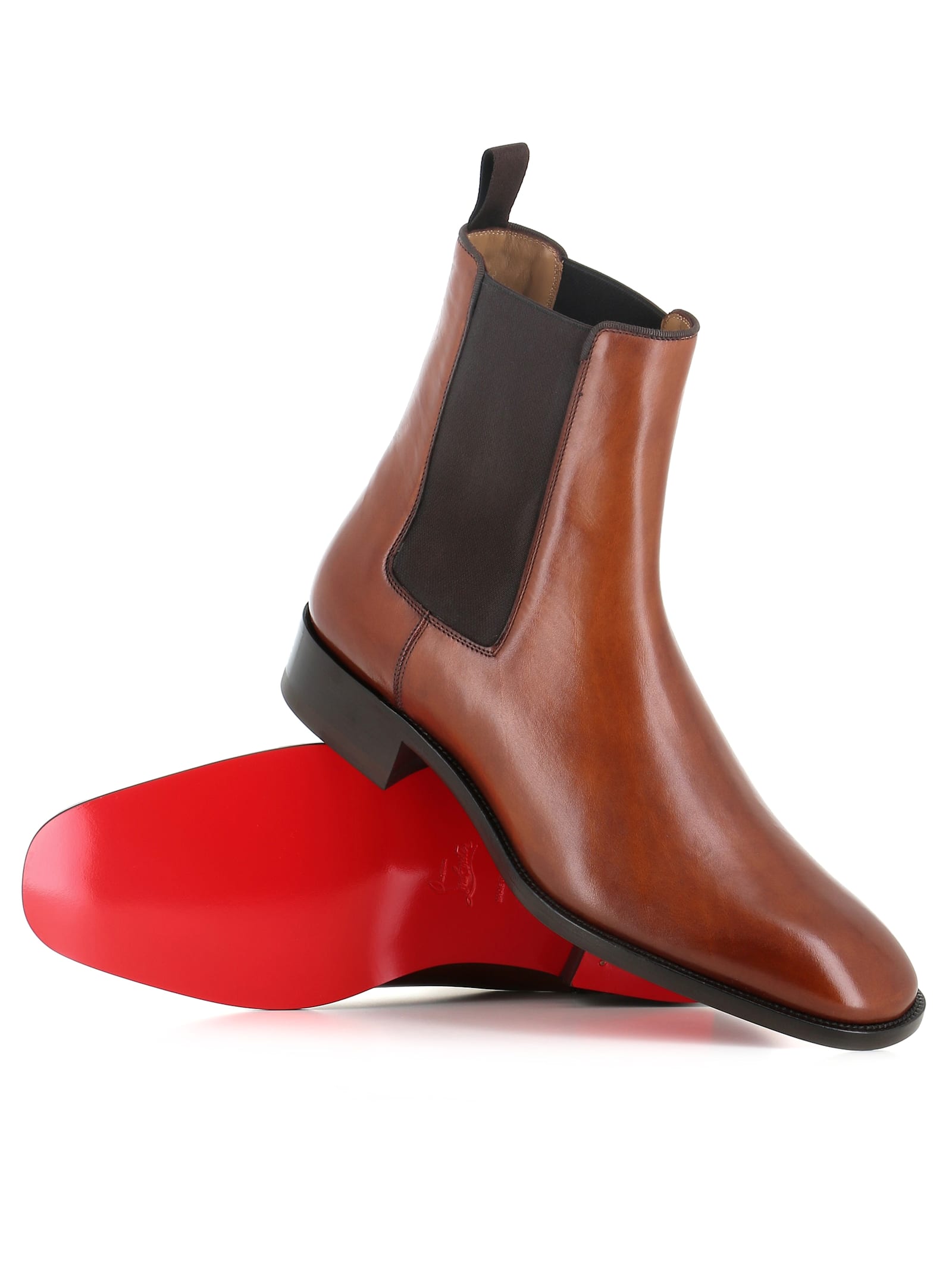 Christian Louboutin Samson Leather Boots In Brown