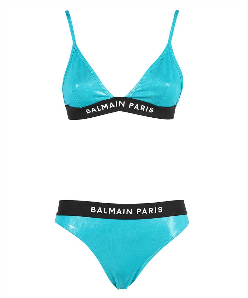 Balmain Triangle Bra Bikini In Blue