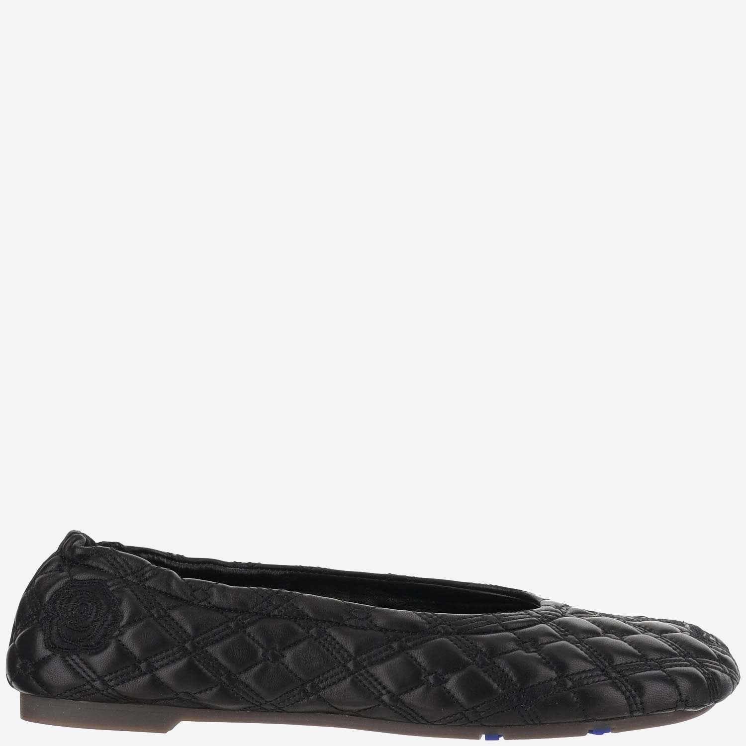 Burberry Quilted Leather Sadler Ballet Flats In Black