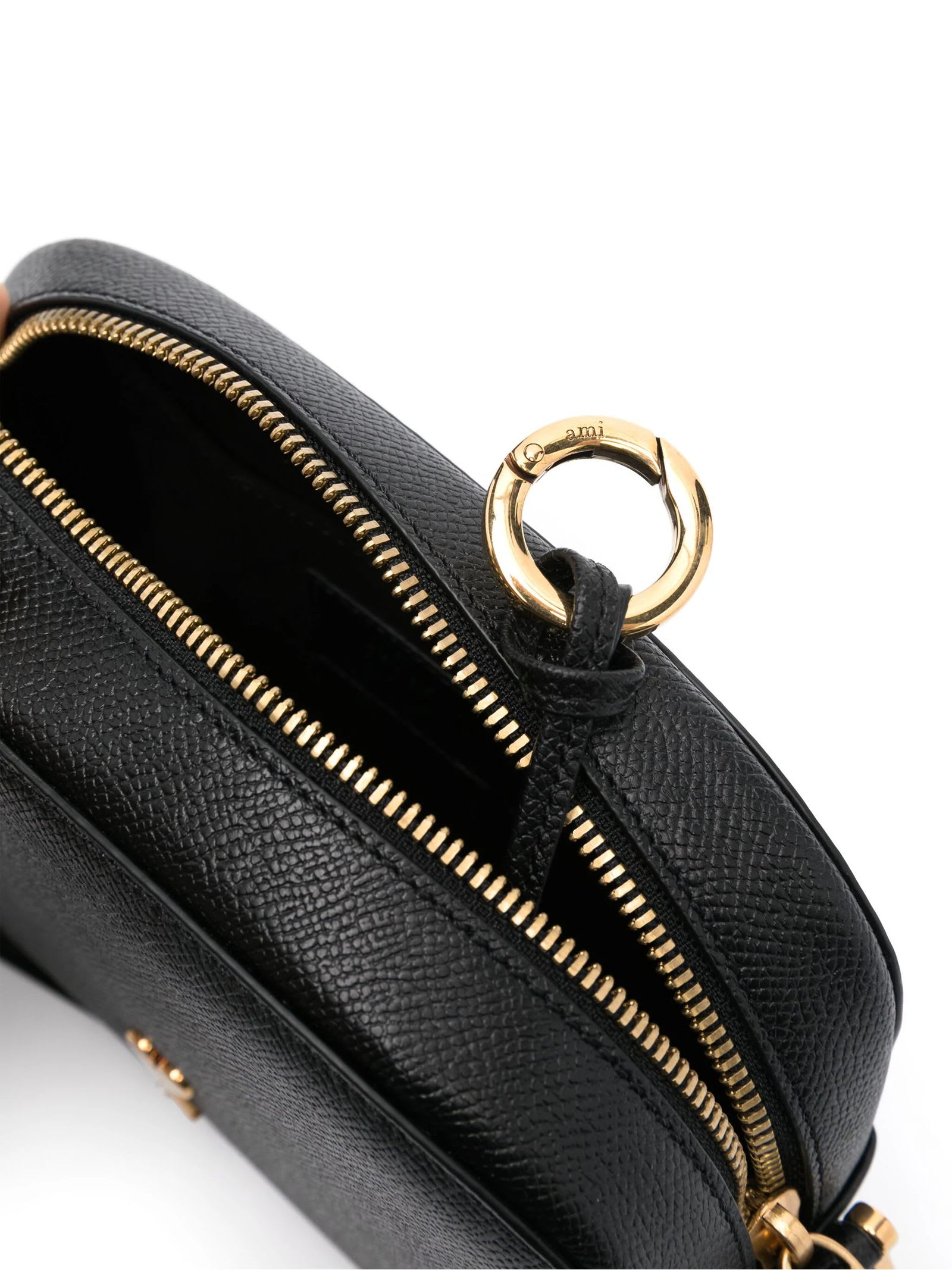 Shop Ami Alexandre Mattiussi Black Calf Leather Crossbody Bag