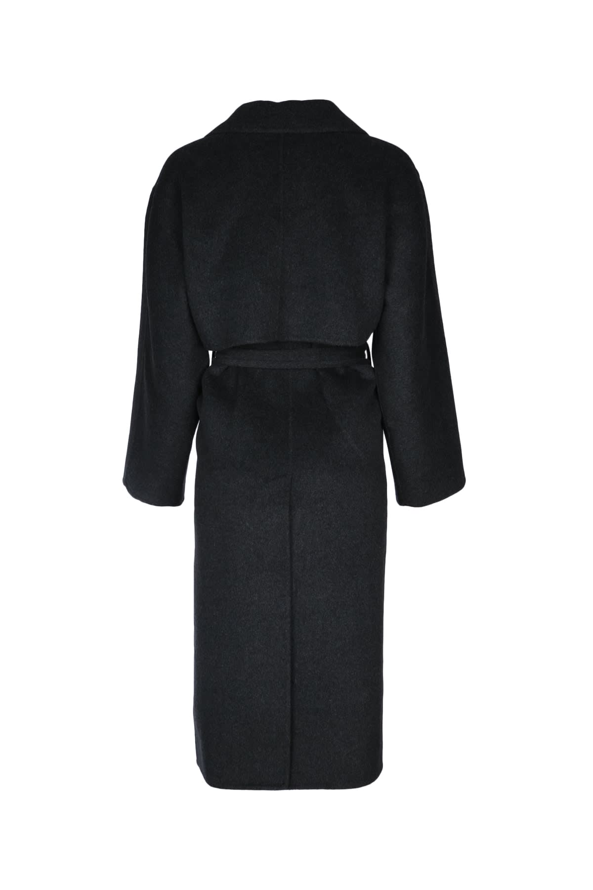 Shop Calvin Klein Ls Df Wool Long Wrap Coat In Gunmetalmelange