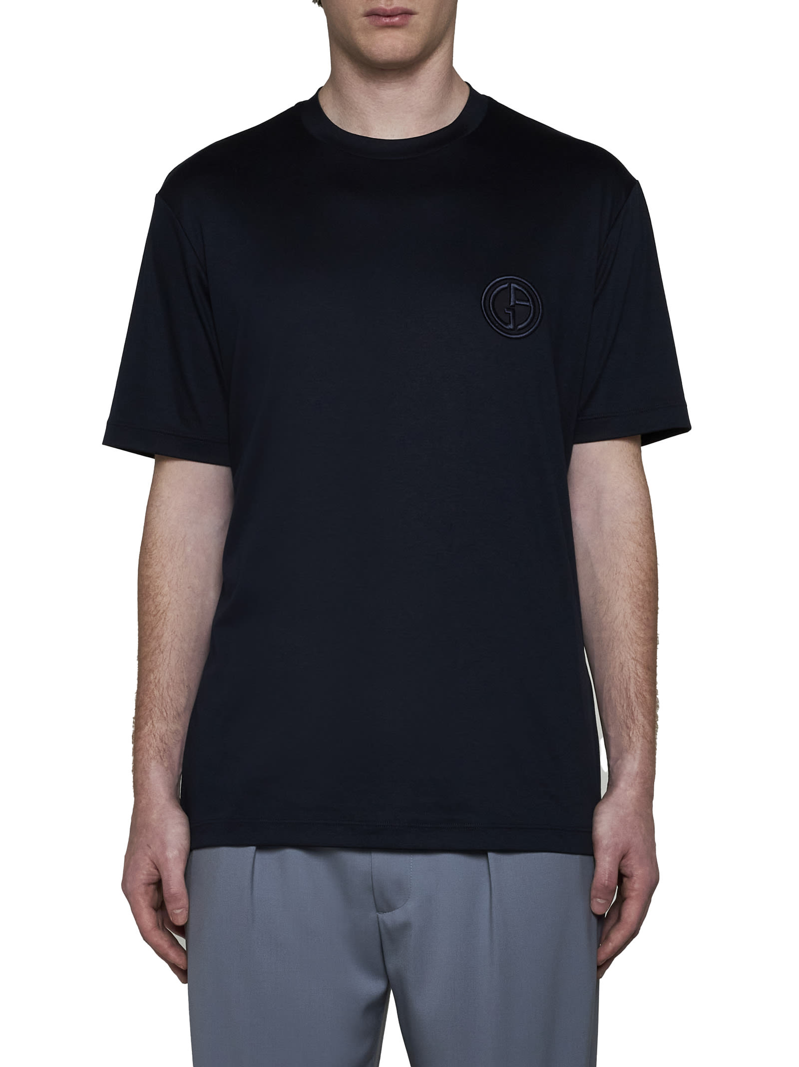 Shop Giorgio Armani T-shirt In Blu Navy