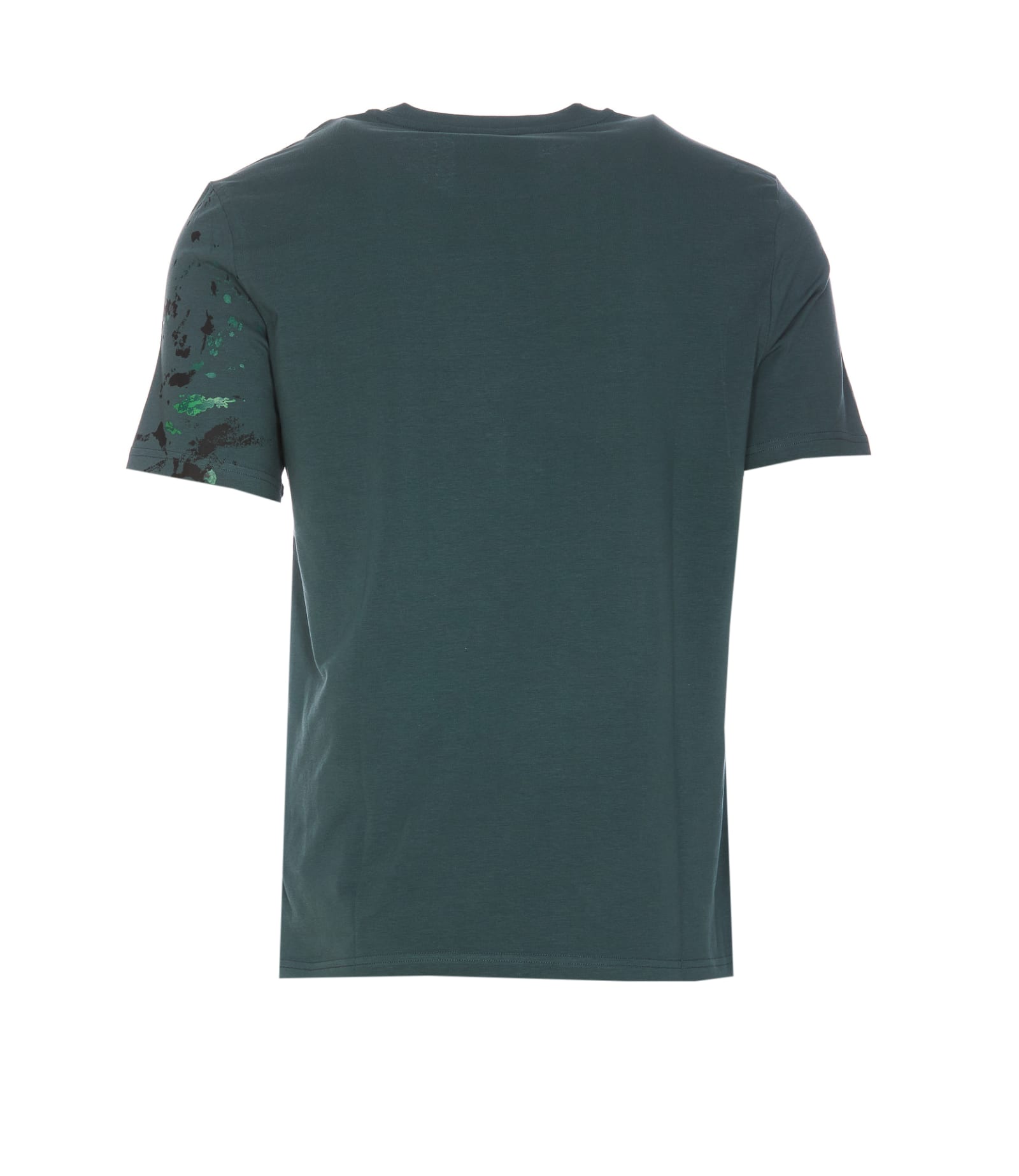Shop Moschino Painted Effect T-shirt In Green