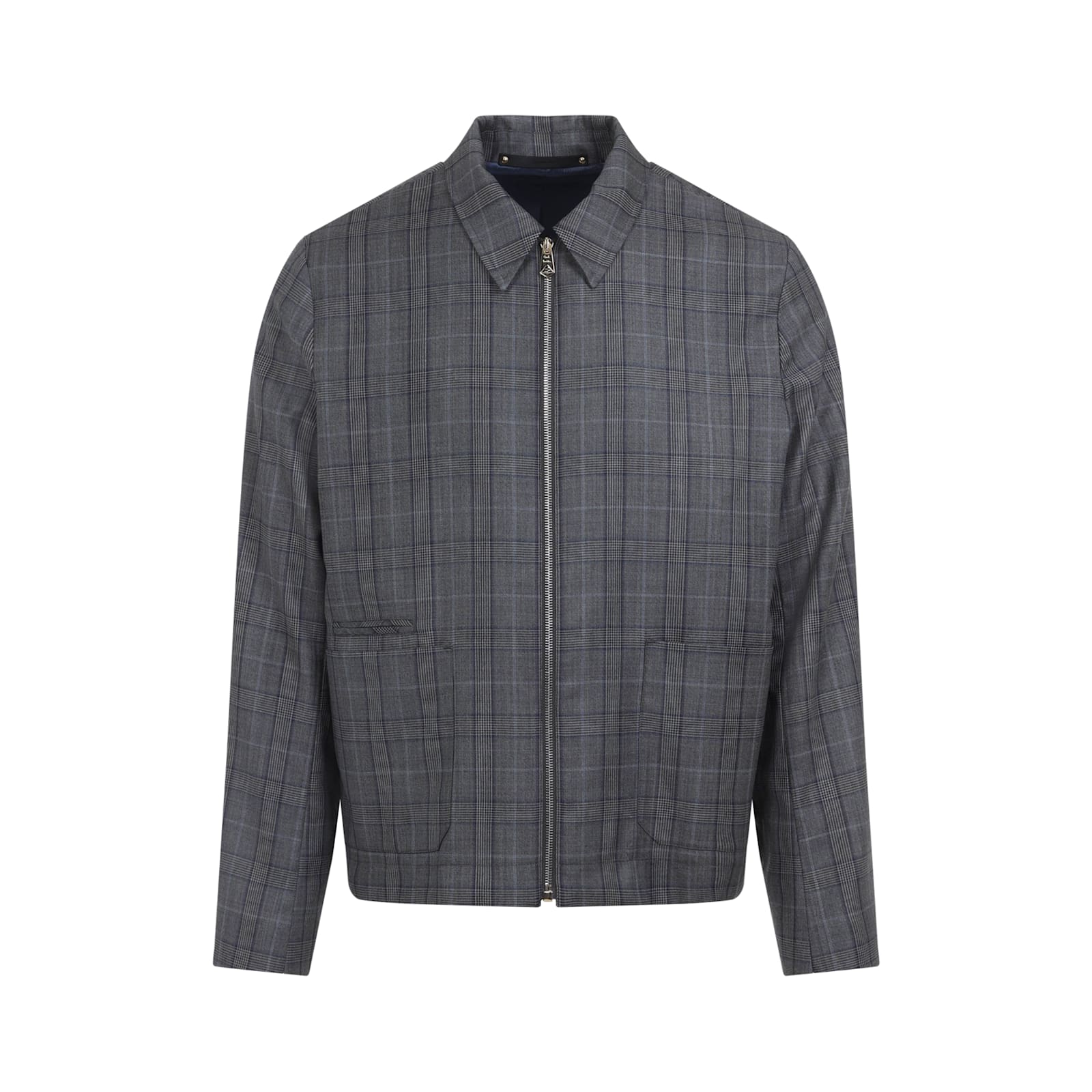 Paul Smith Regular Fit Checkered Wool Jacket In Gray