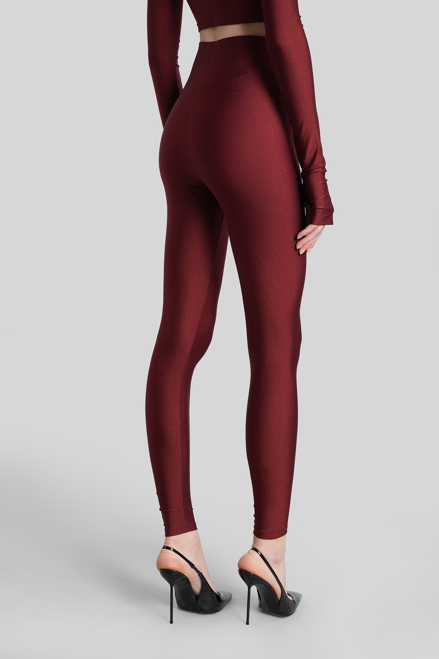 The Andamane Holly 80 S Leggings In Bordeaux Polyamide In Burgundy