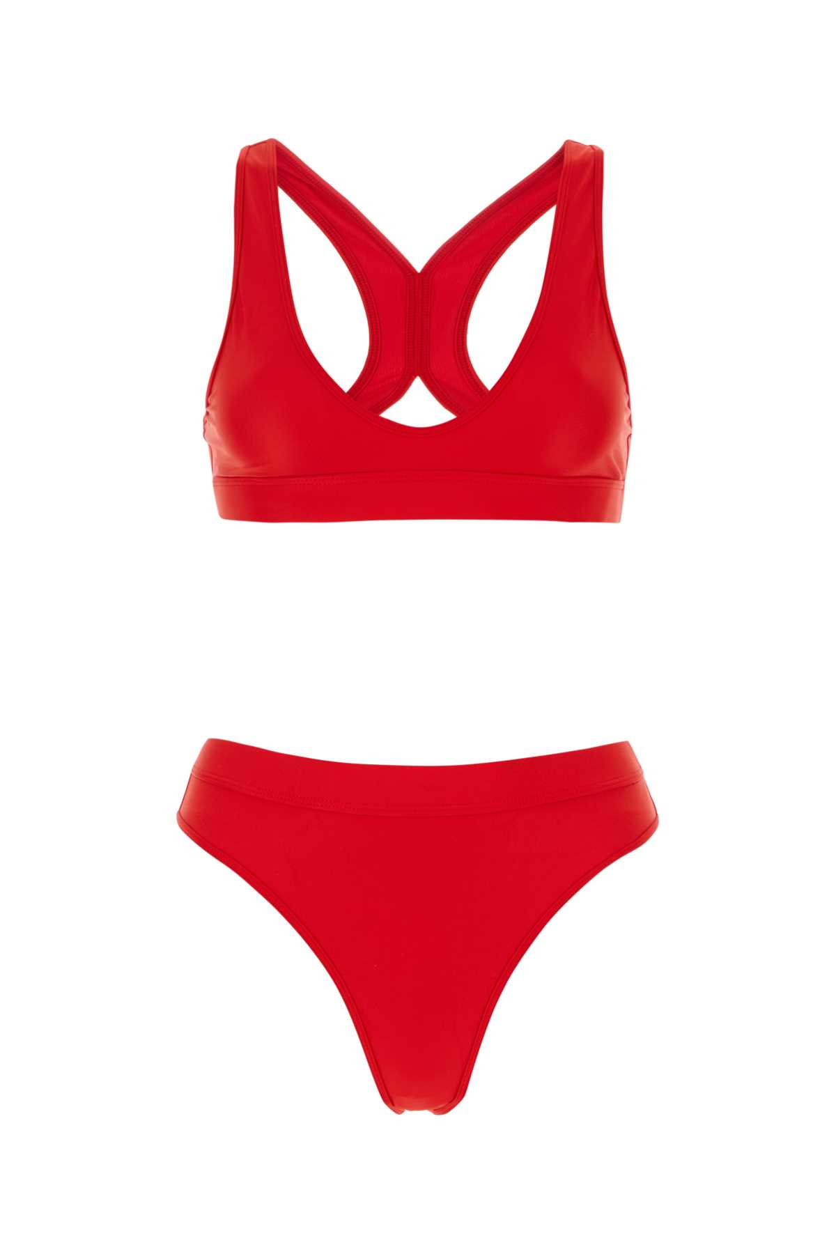 Red Stretch Nylon Bikini