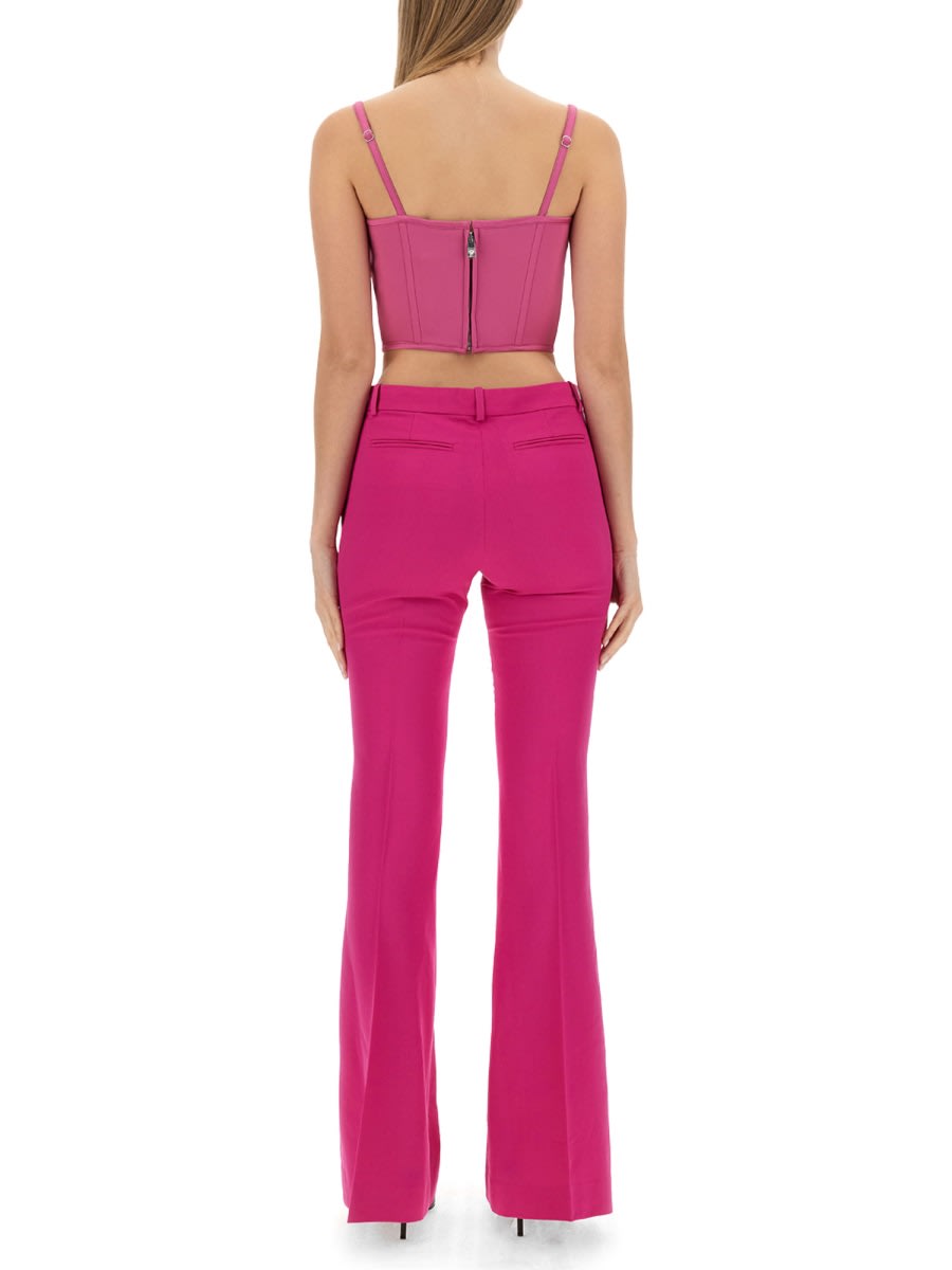 Shop Versace Top With Corset In Fuchsia