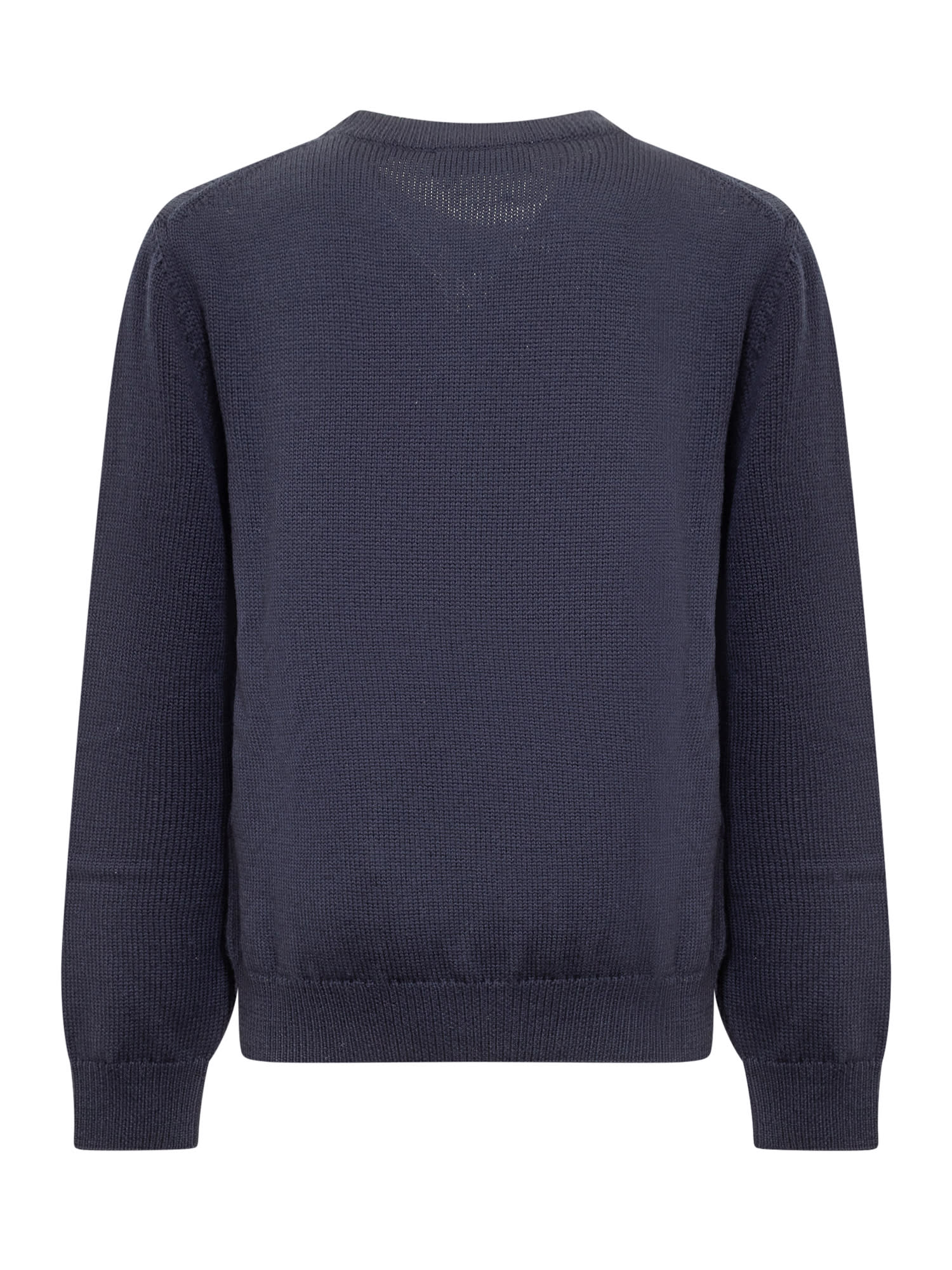 Shop Young Versace Medusa Sweater In Navy