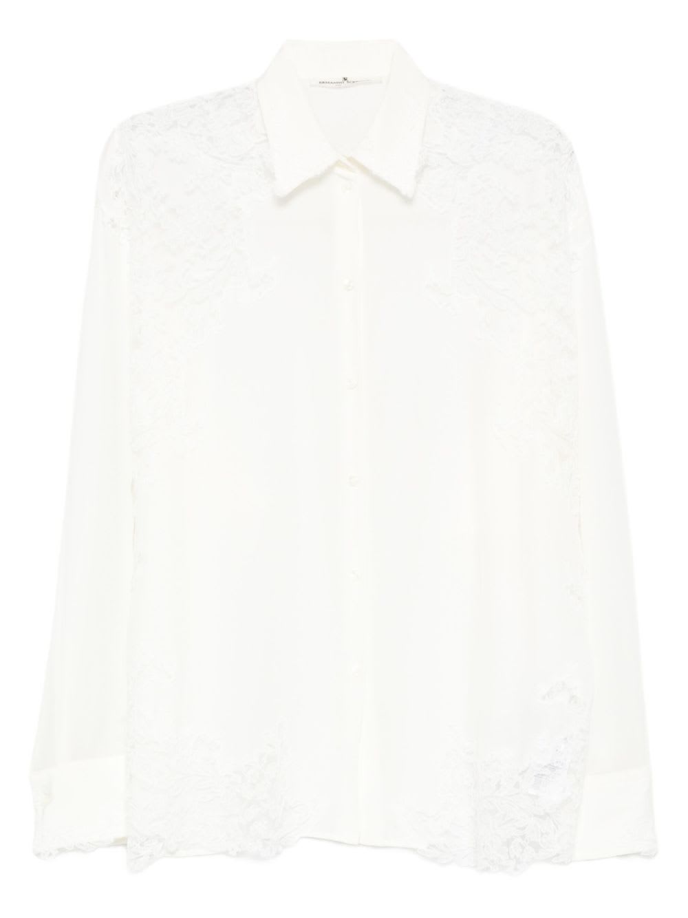 Ermanno Scervino Silk Shirt In White