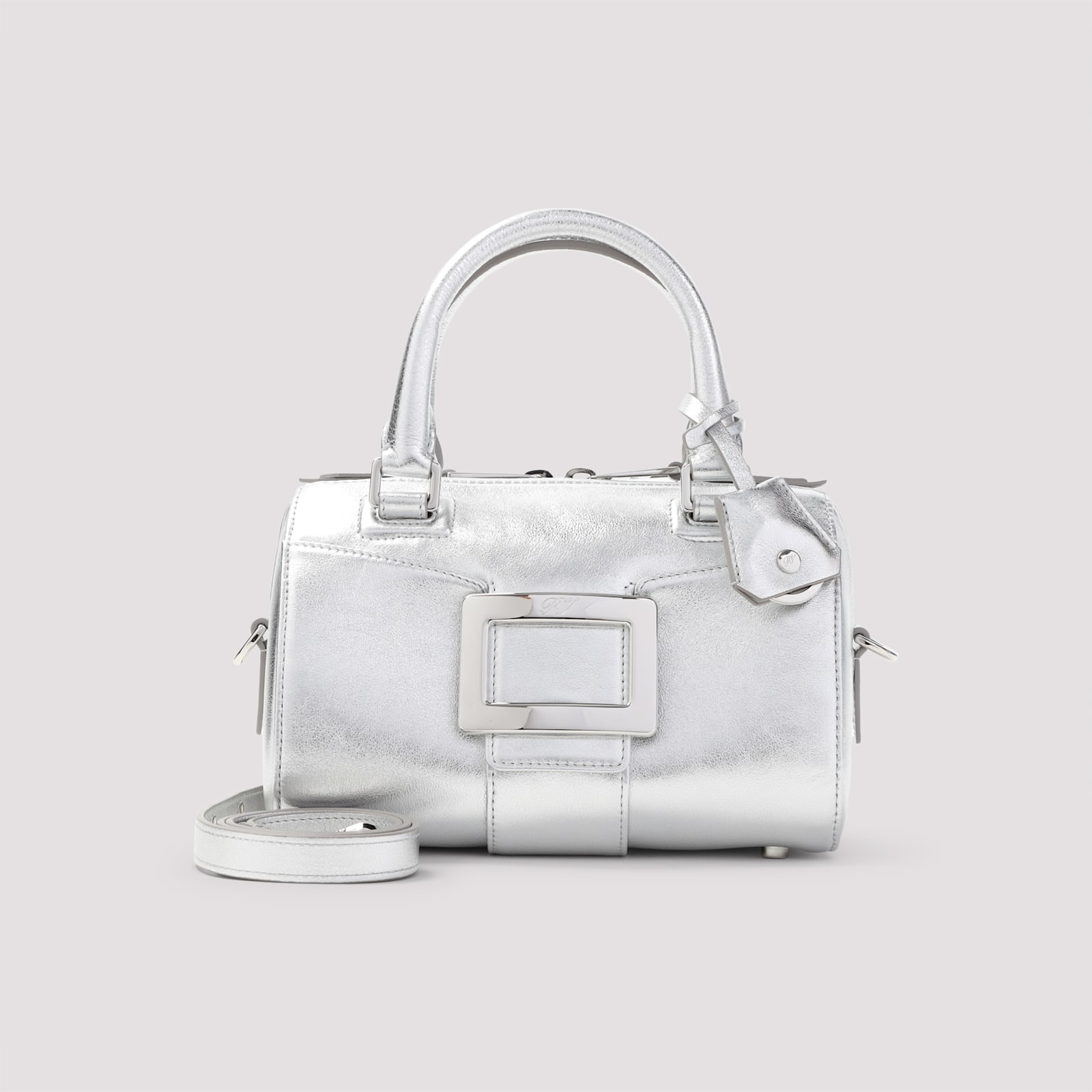 Roger Vivier Belle Vivier Bowling Mini In Argento