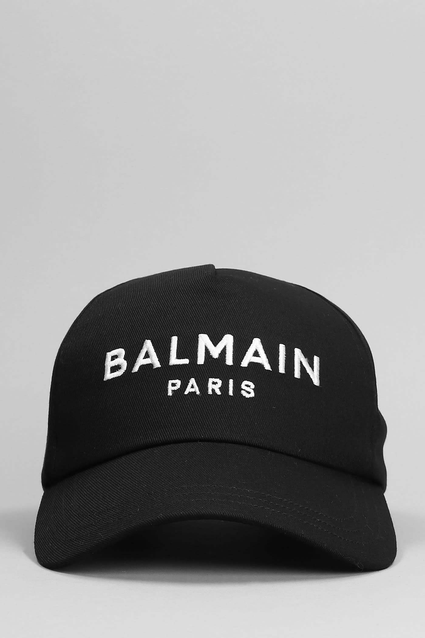 Shop Balmain Hats In Black Cotton