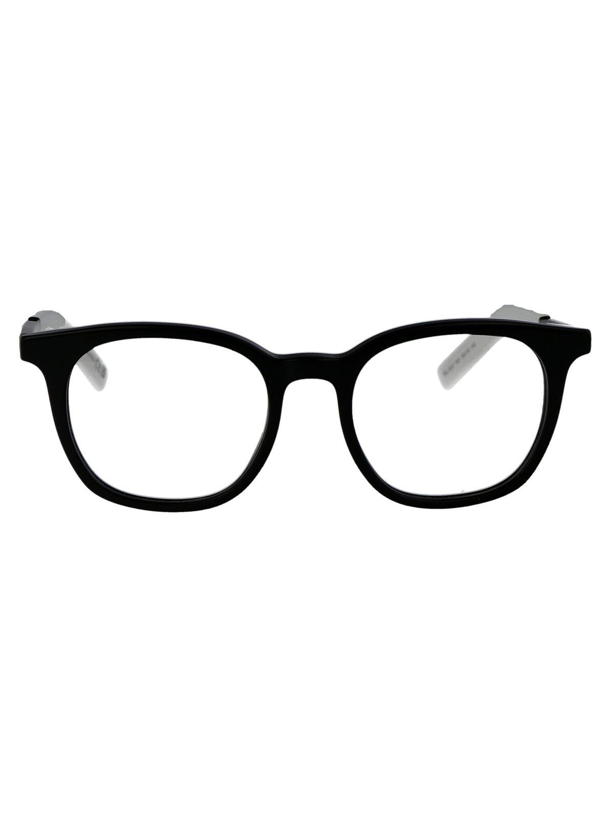 Shop Moncler Round Frame Glasses In 001