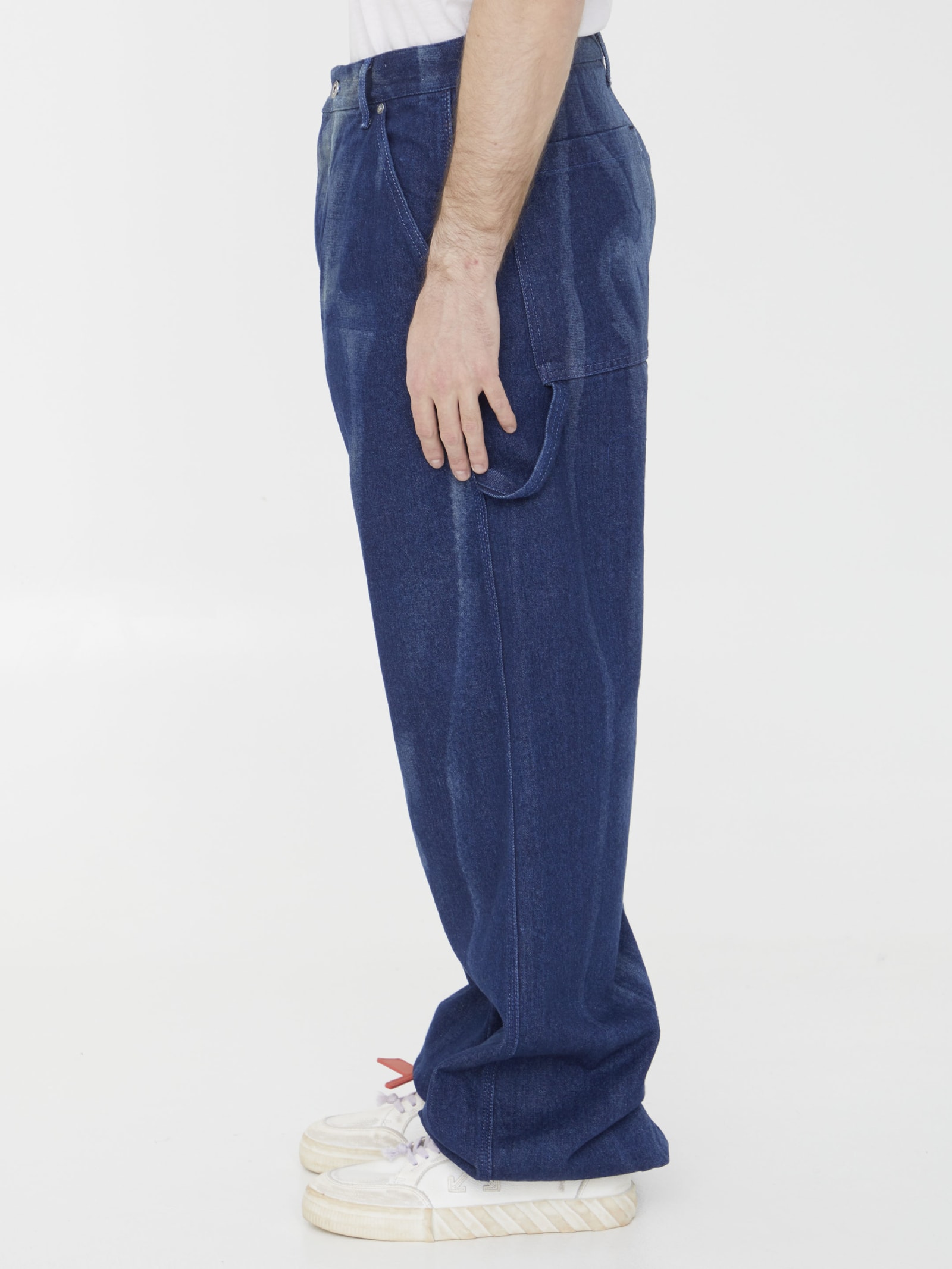 Shop Off-white Body Scan Oversized Jeans In Light Blue