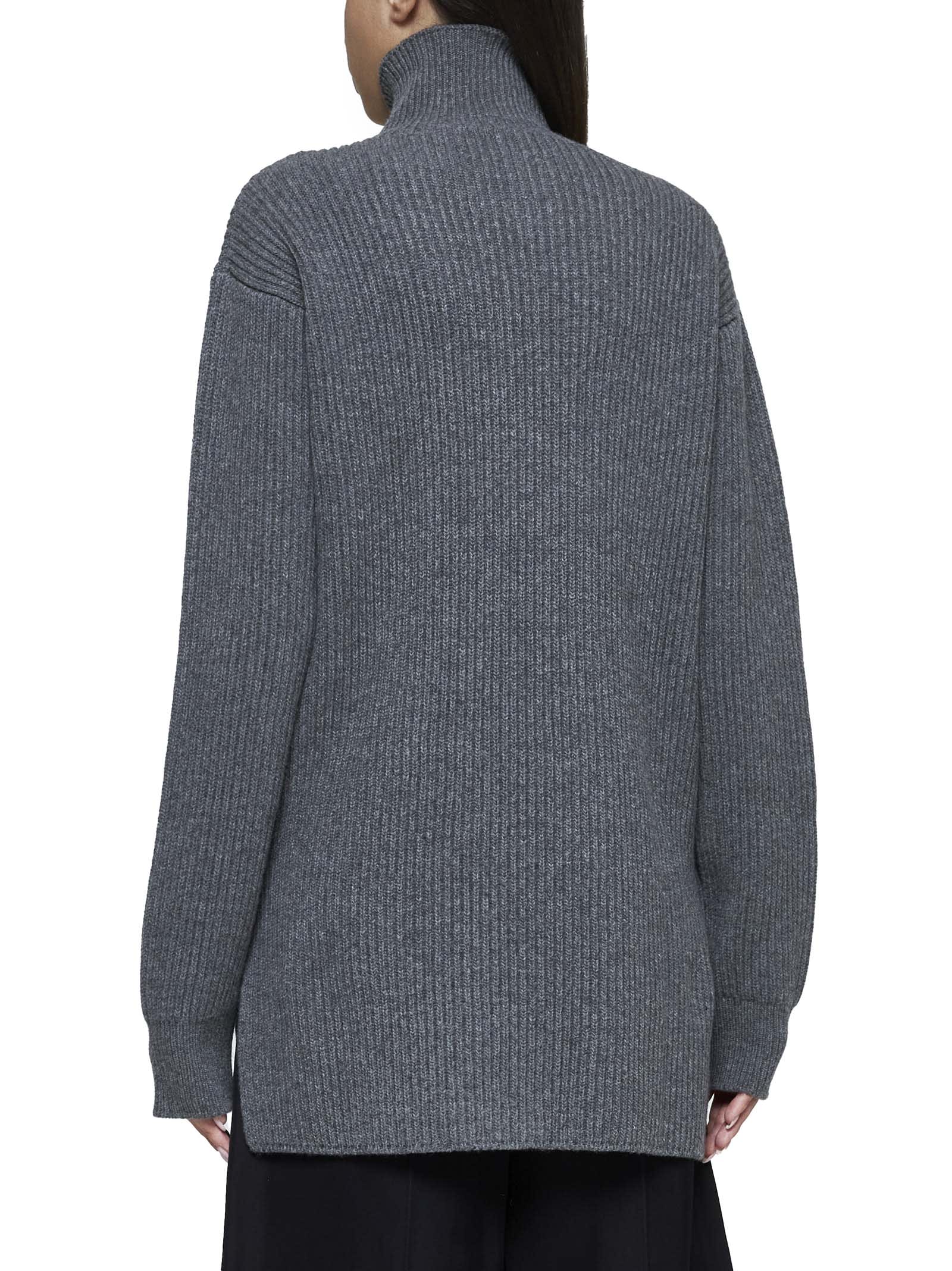 Shop Jil Sander Sweater In Silver Grey