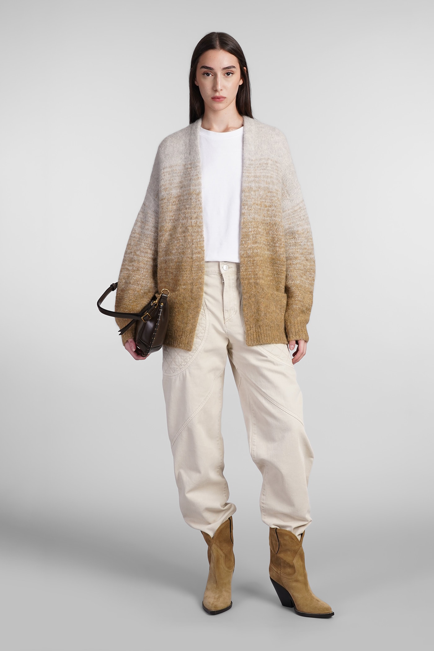 Shop Marant Etoile Danea Cardigan In Yellow Wool