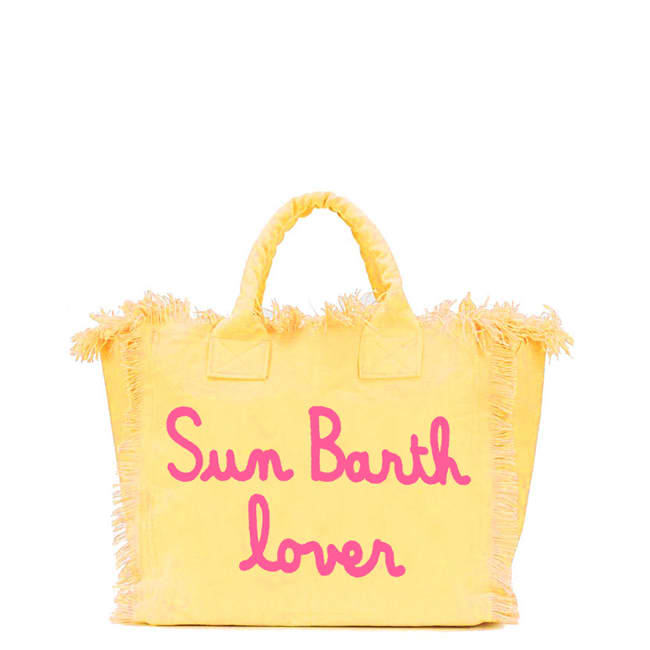 MC2 Saint Barth Yellow Small Beach Bag Sun Lover Embroidery
