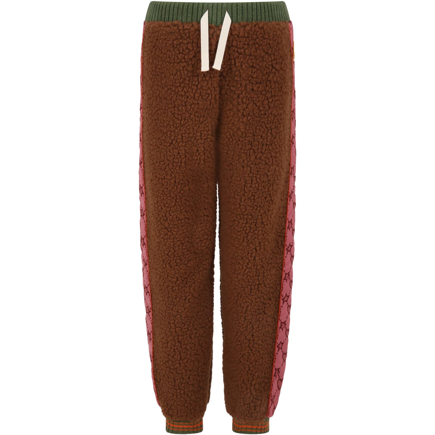Gucci Brown Trousers For Girl With Patch