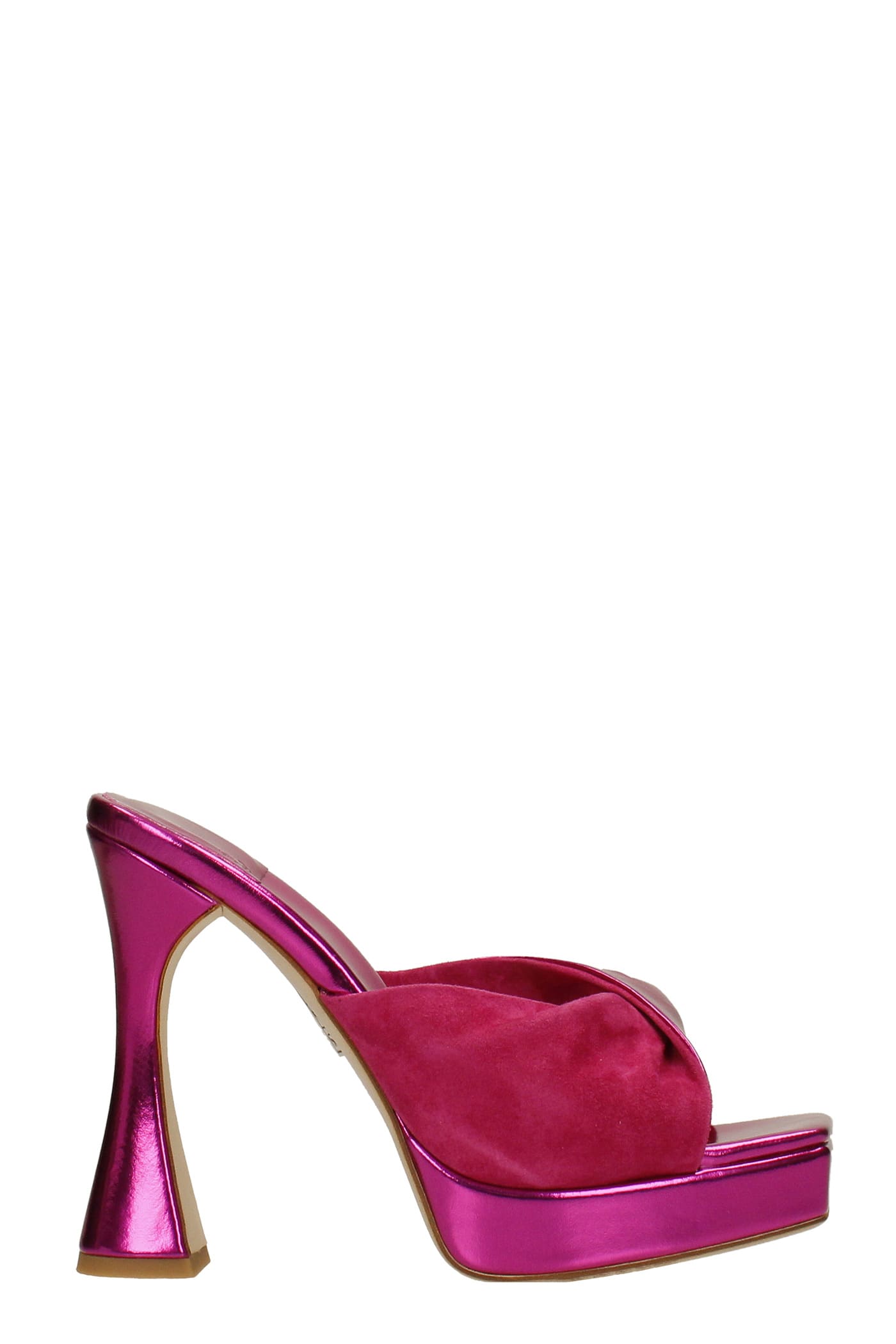 Jeffrey Campbell Hollyweird Sandals In Fuxia Suede And Leather
