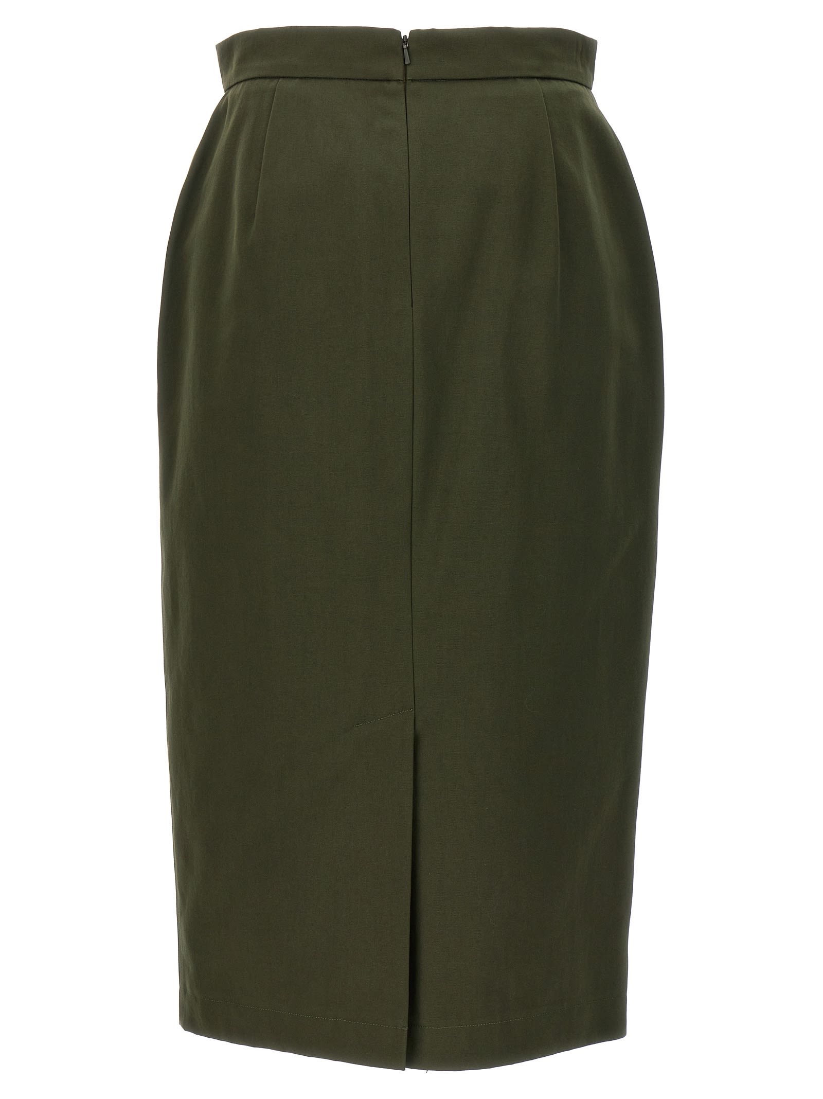 Shop Max Mara Cognac Skirt In Green