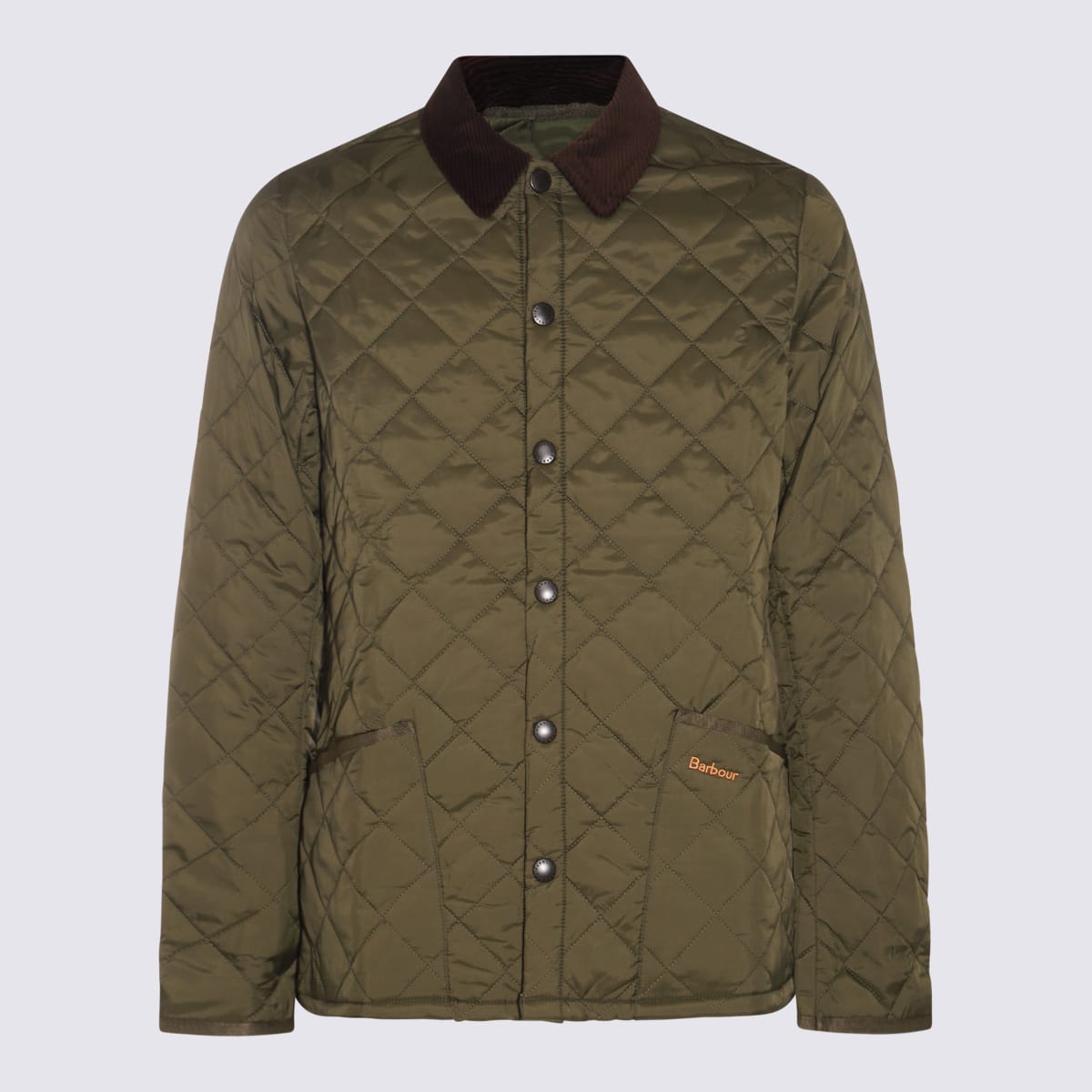 Barbour Olive Down Jacket In Green