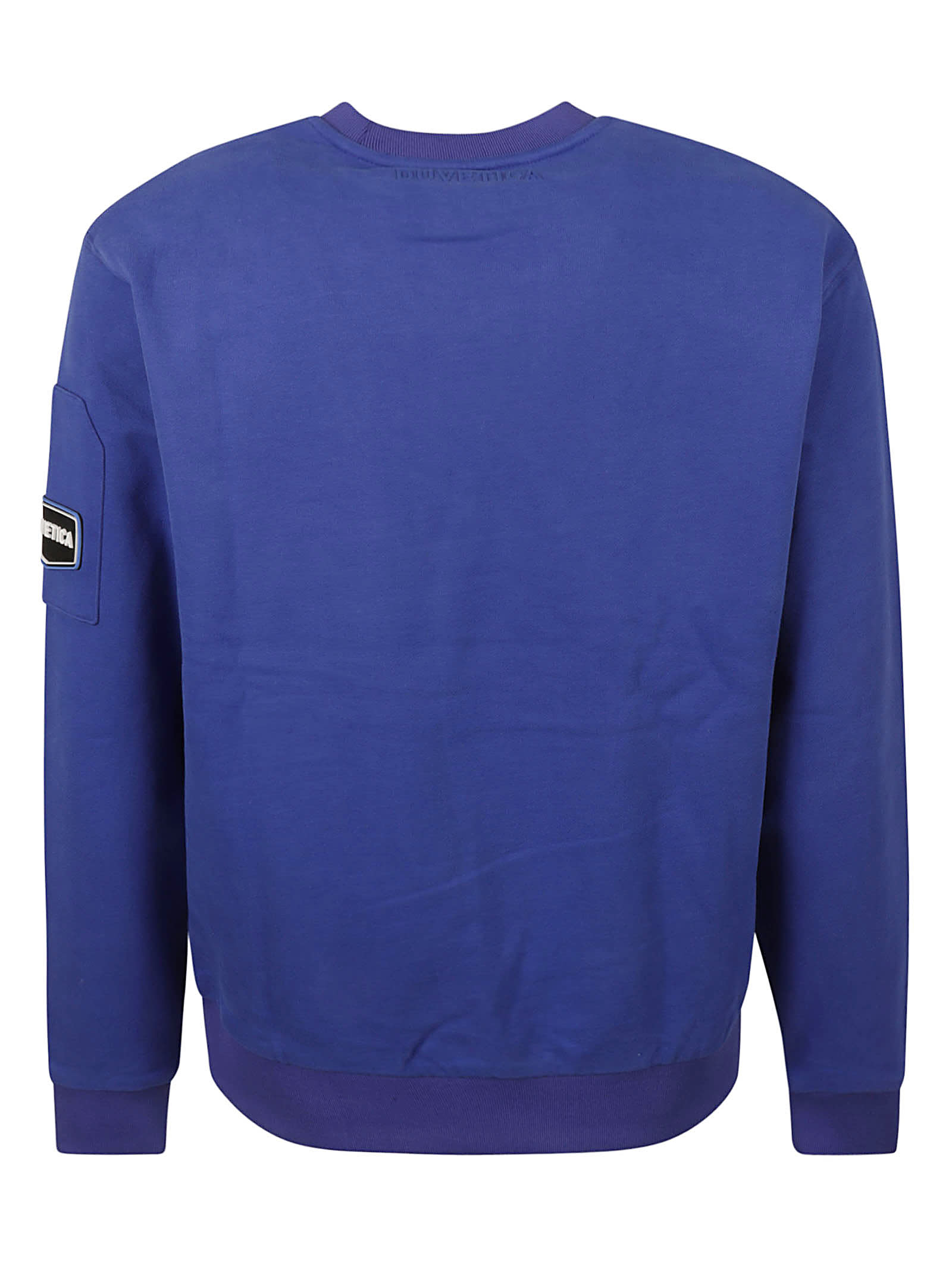Duvetica Logo-patch Crewneck Sweatshirt In Blue