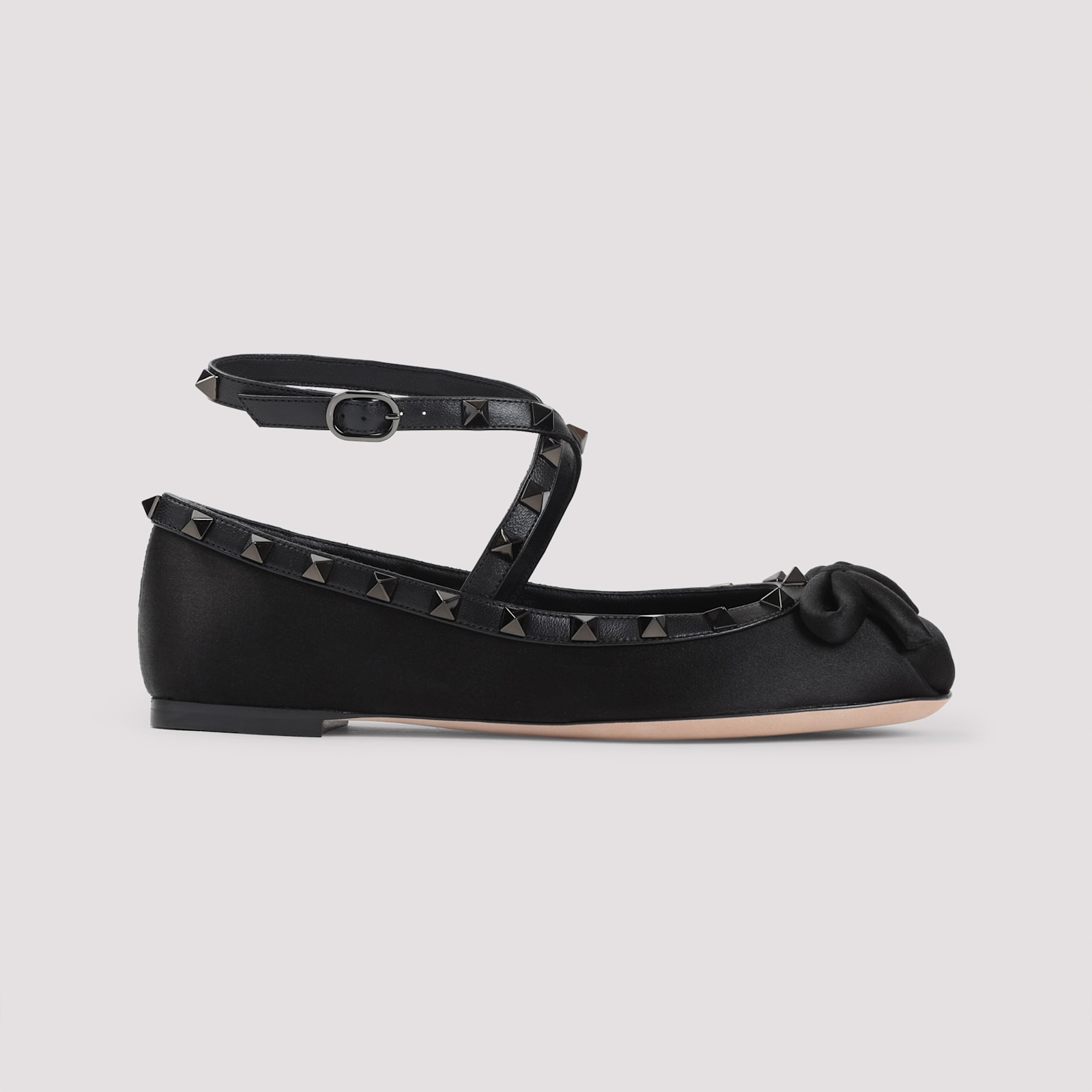 Valentino Satin Ballerinas In Black