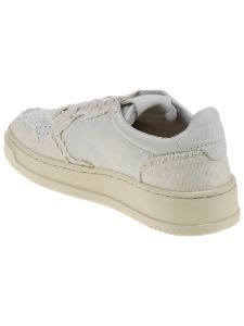 Shop Autry Medalist Low Canvas In Bi Ivory