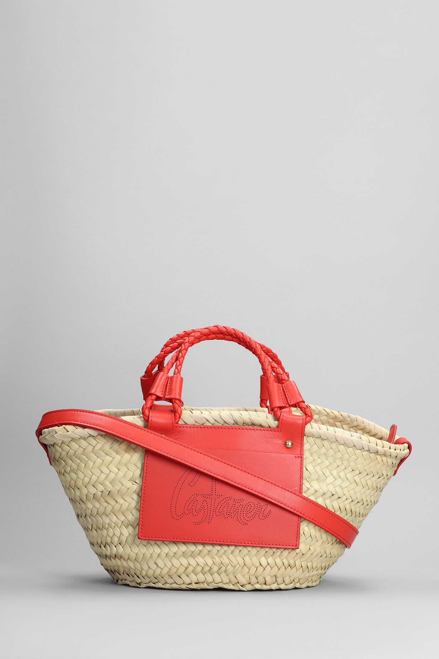 Shop Castaã±er B.libra-152 Shoulder Bag In Beige Wool And Polyamide
