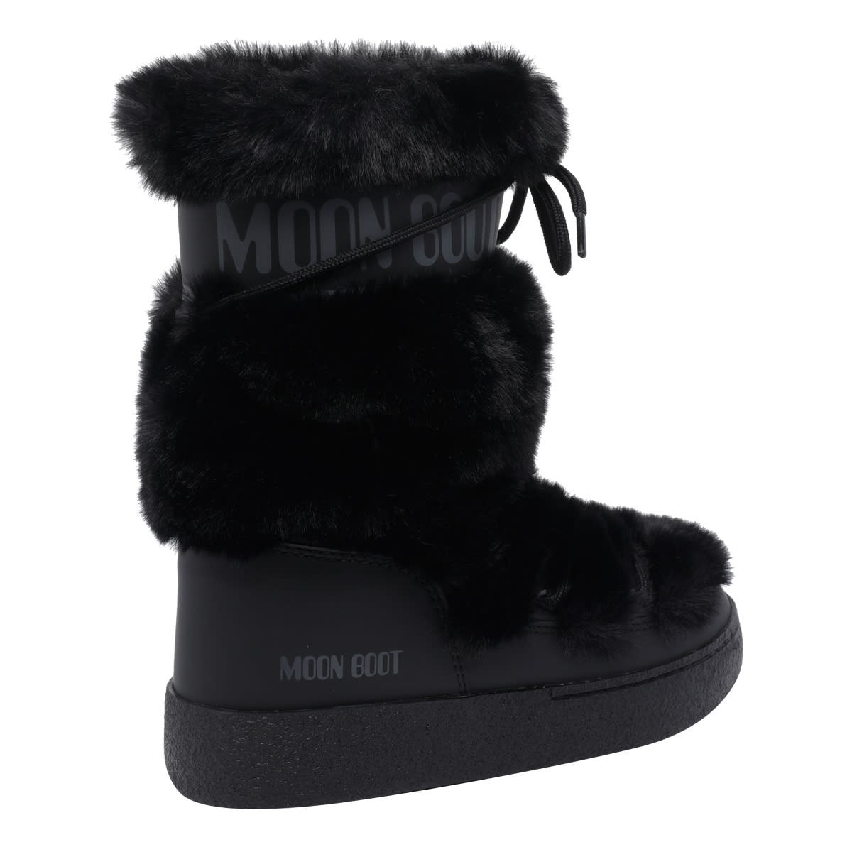 Moon Boot Ltrack High Faux Fur Boots In Black
