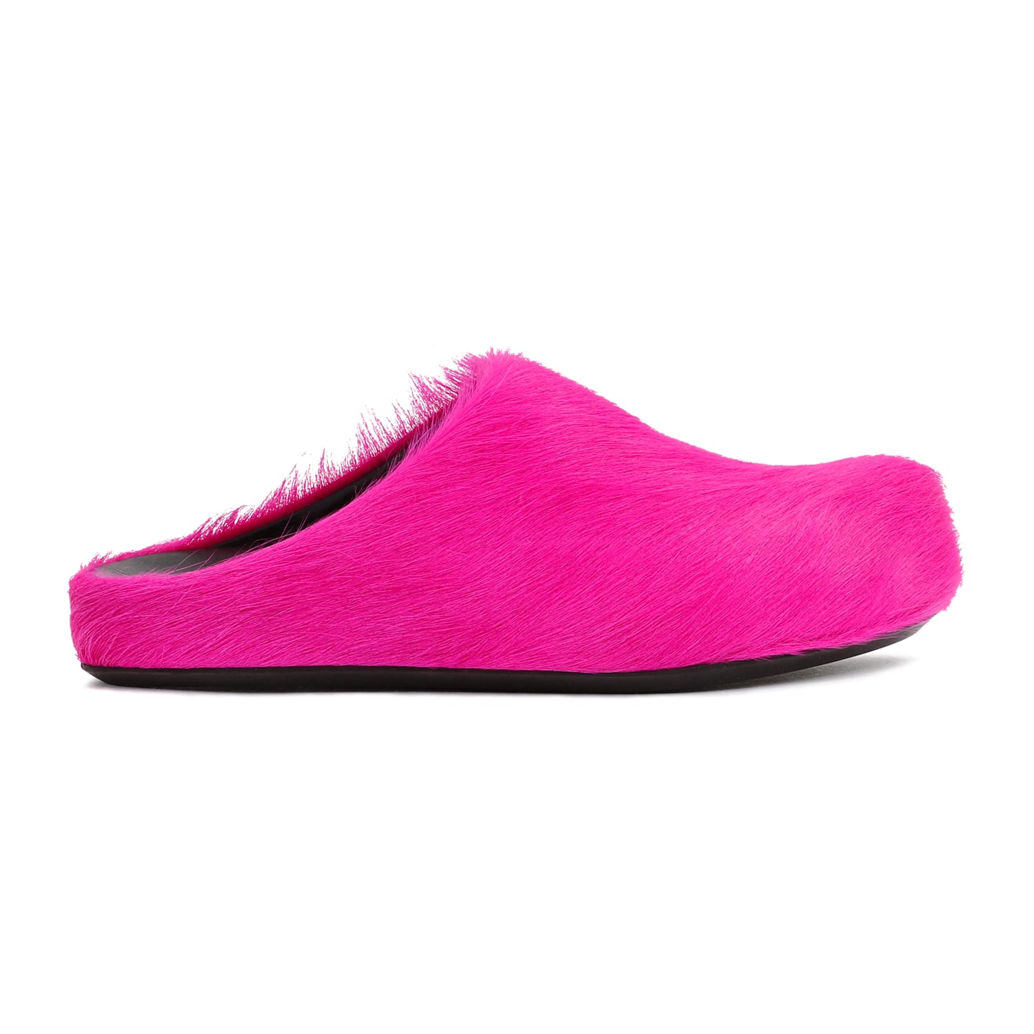 Marni Fuchsia Calf Hair Fussbett Mules In Multi