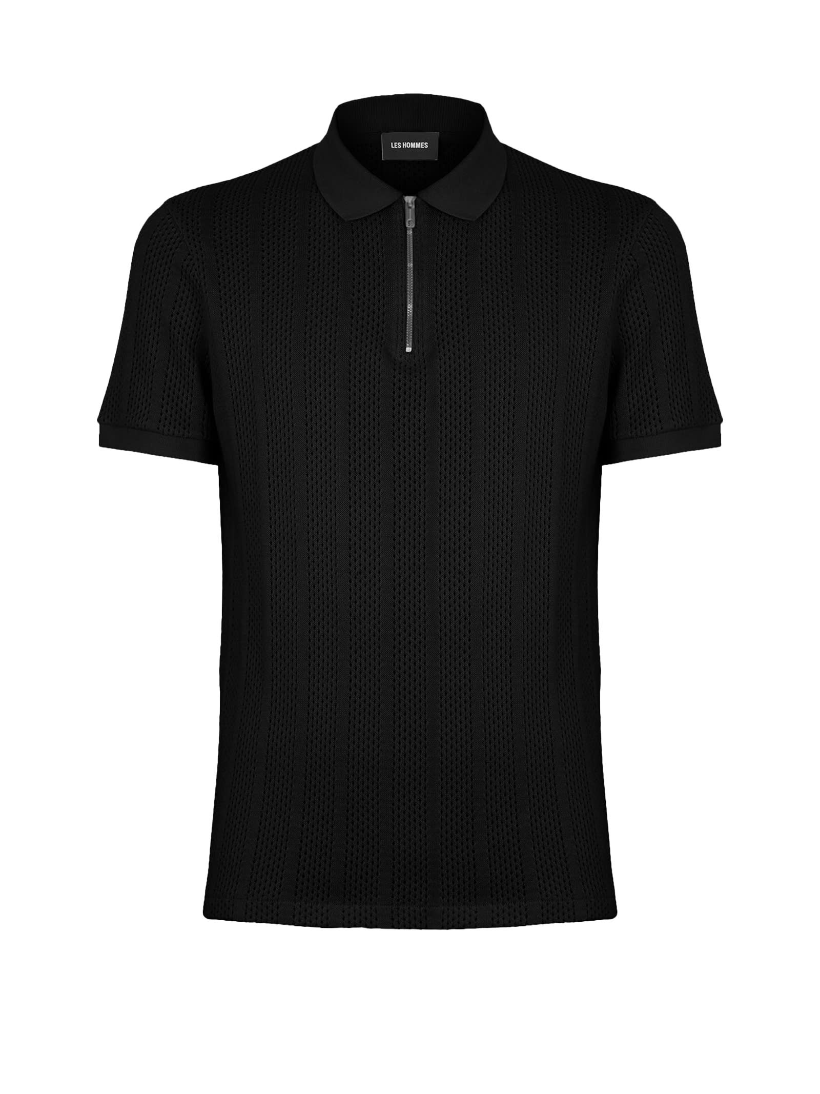 Shop Les Hommes Polo Shirt In Black