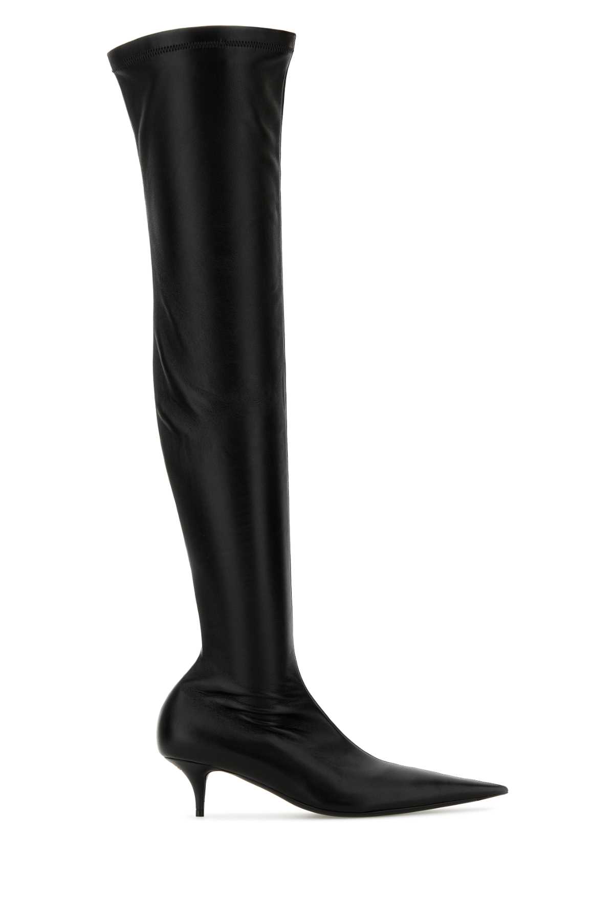 Shop Balenciaga Black Nappa Leather Avenue Boots In Blackgold