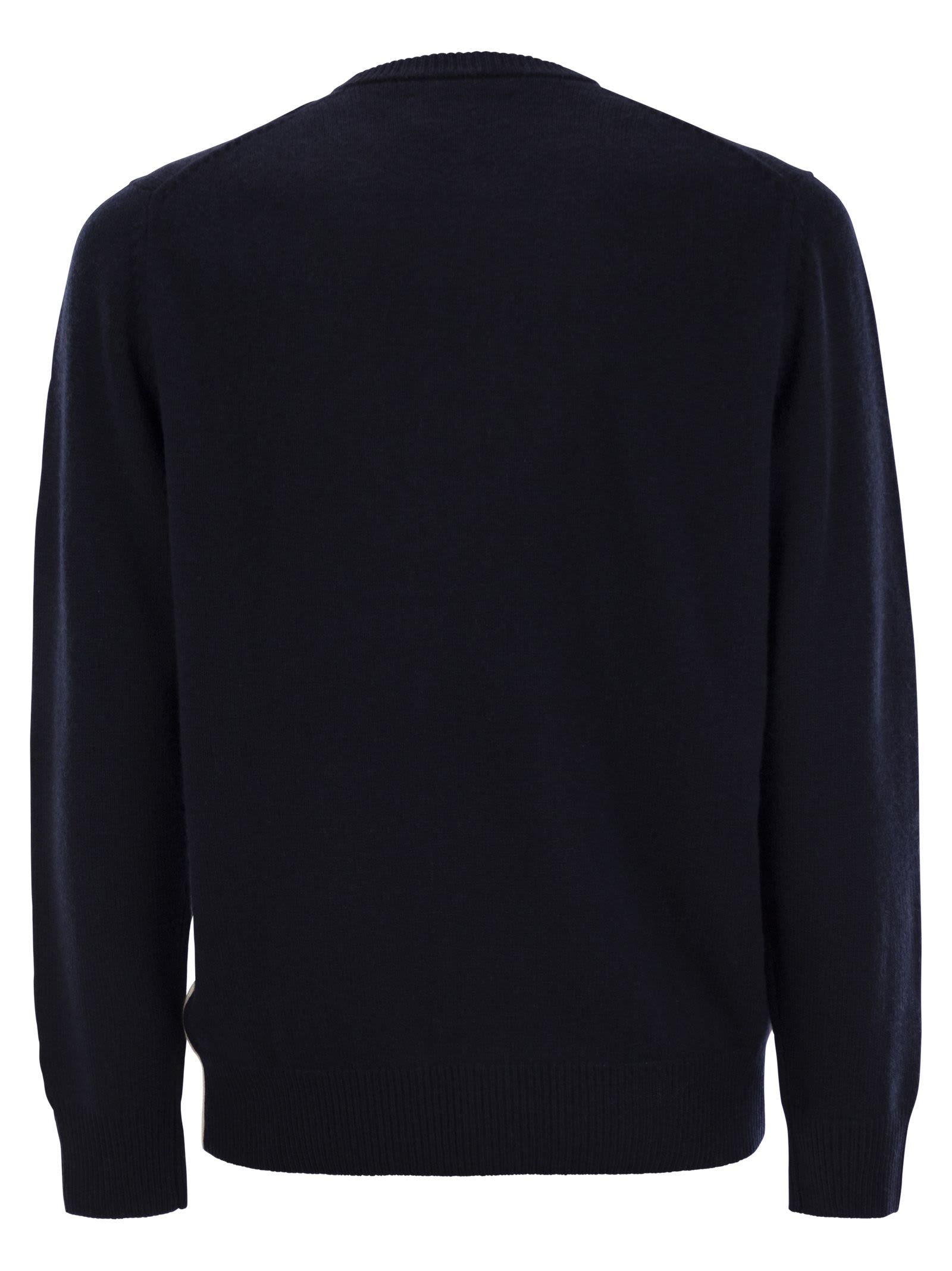 Shop Mc2 Saint Barth Cortina Wool And Cashmere Blend Jumper In Navy