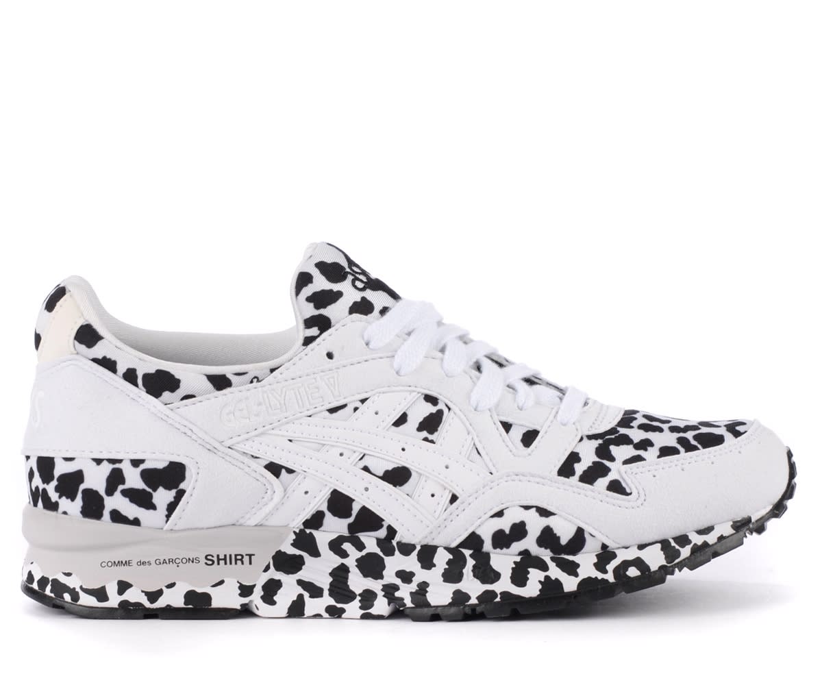 Comme des Garçons Cdg Shirt X Asics White Sneaker With Spotted Print