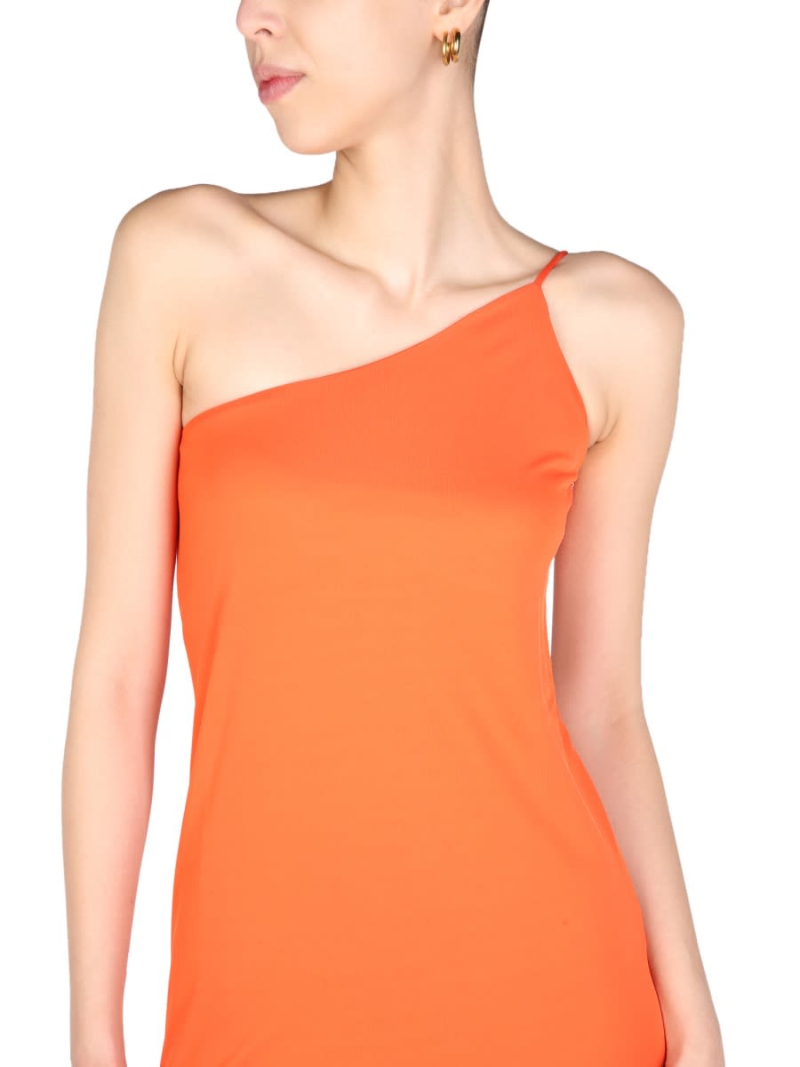 Shop Dsquared2 One-shoulder Dress In Orange