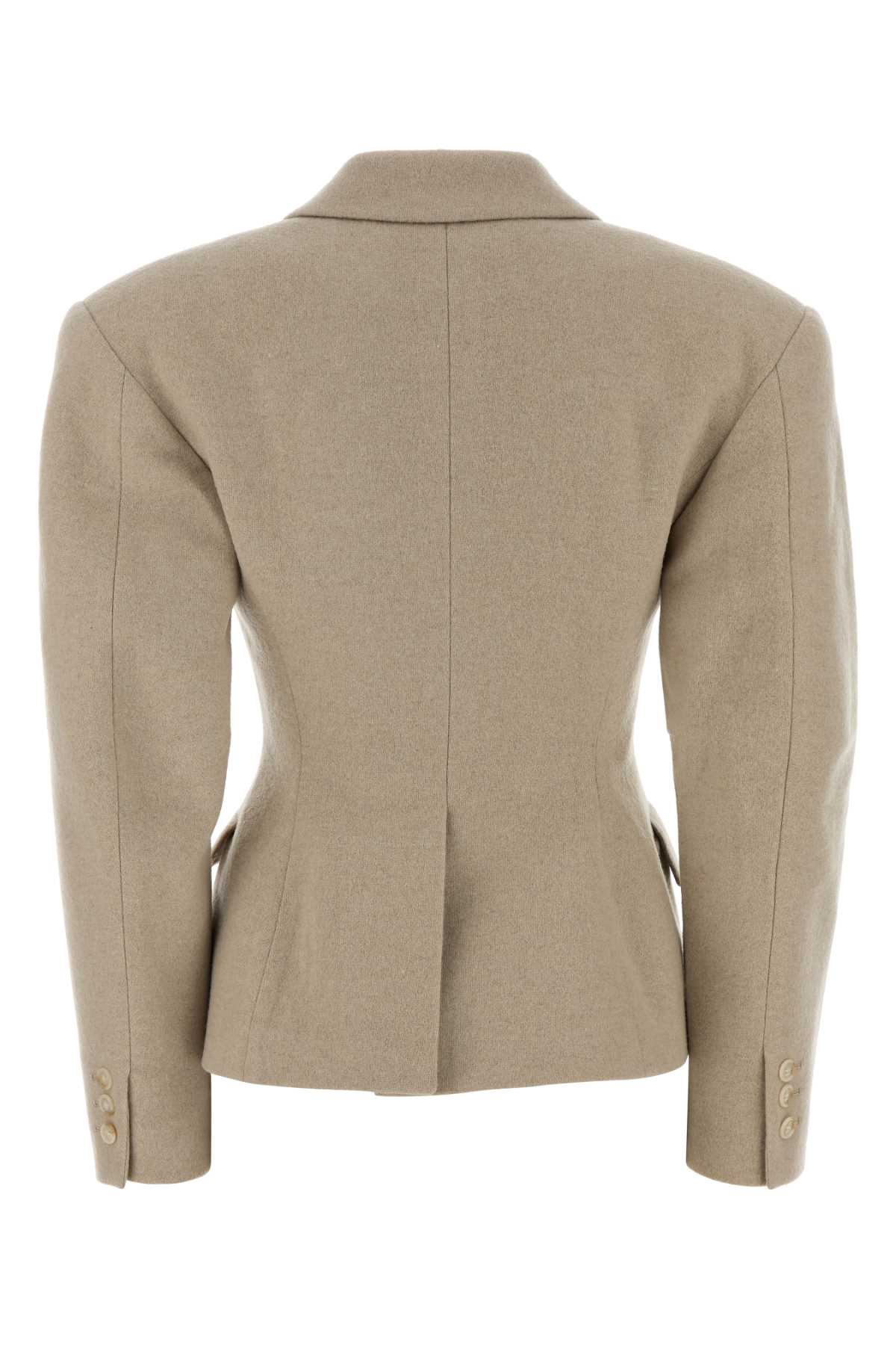 The Andamane Tailored Wool Blazer Structured Shoulders In Neutral