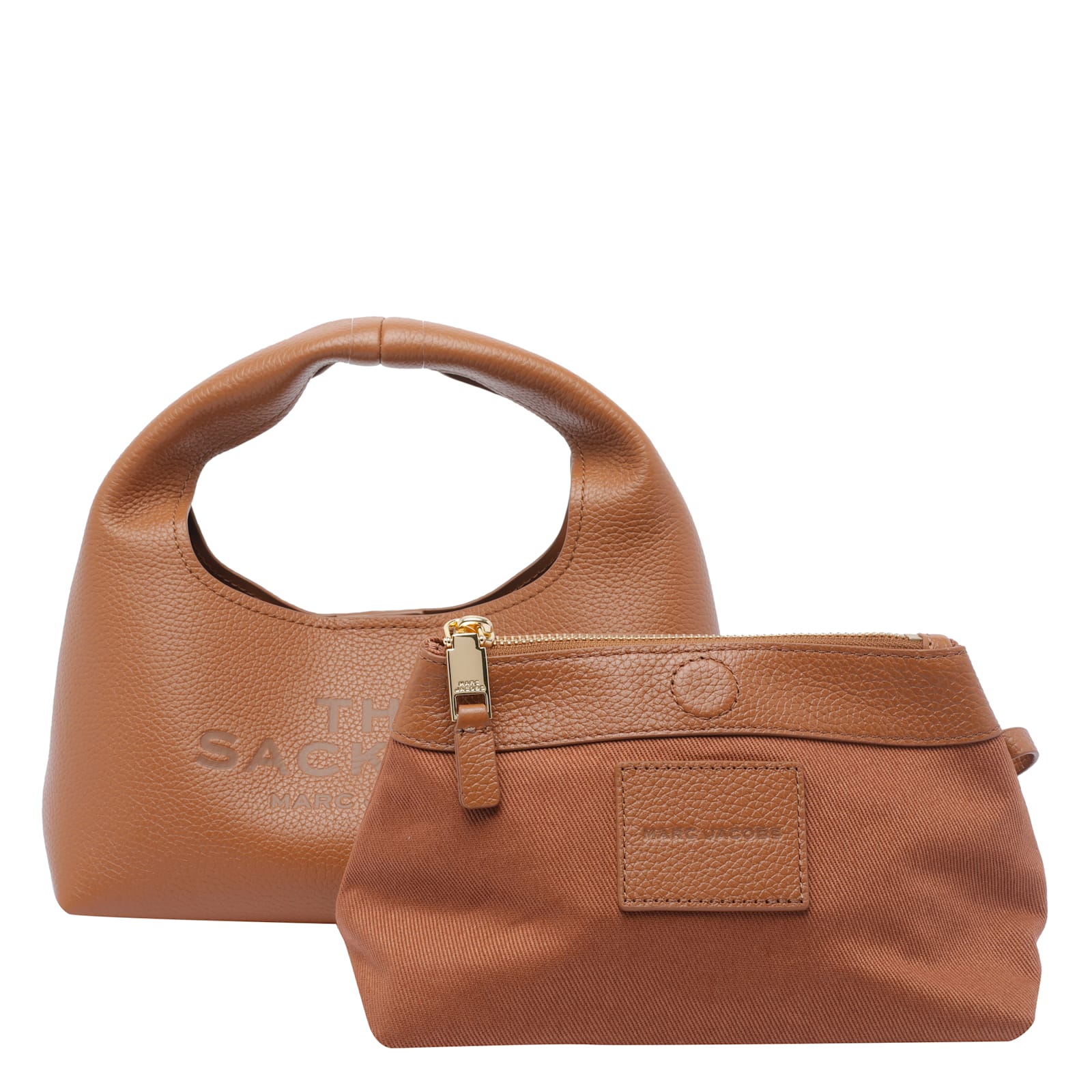 Marc Jacobs The Micro Grain Leather Crossbody Sack In Brown