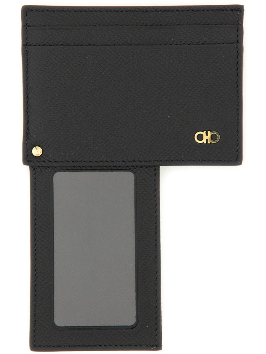 Shop Ferragamo Card Holder Hooks In Black