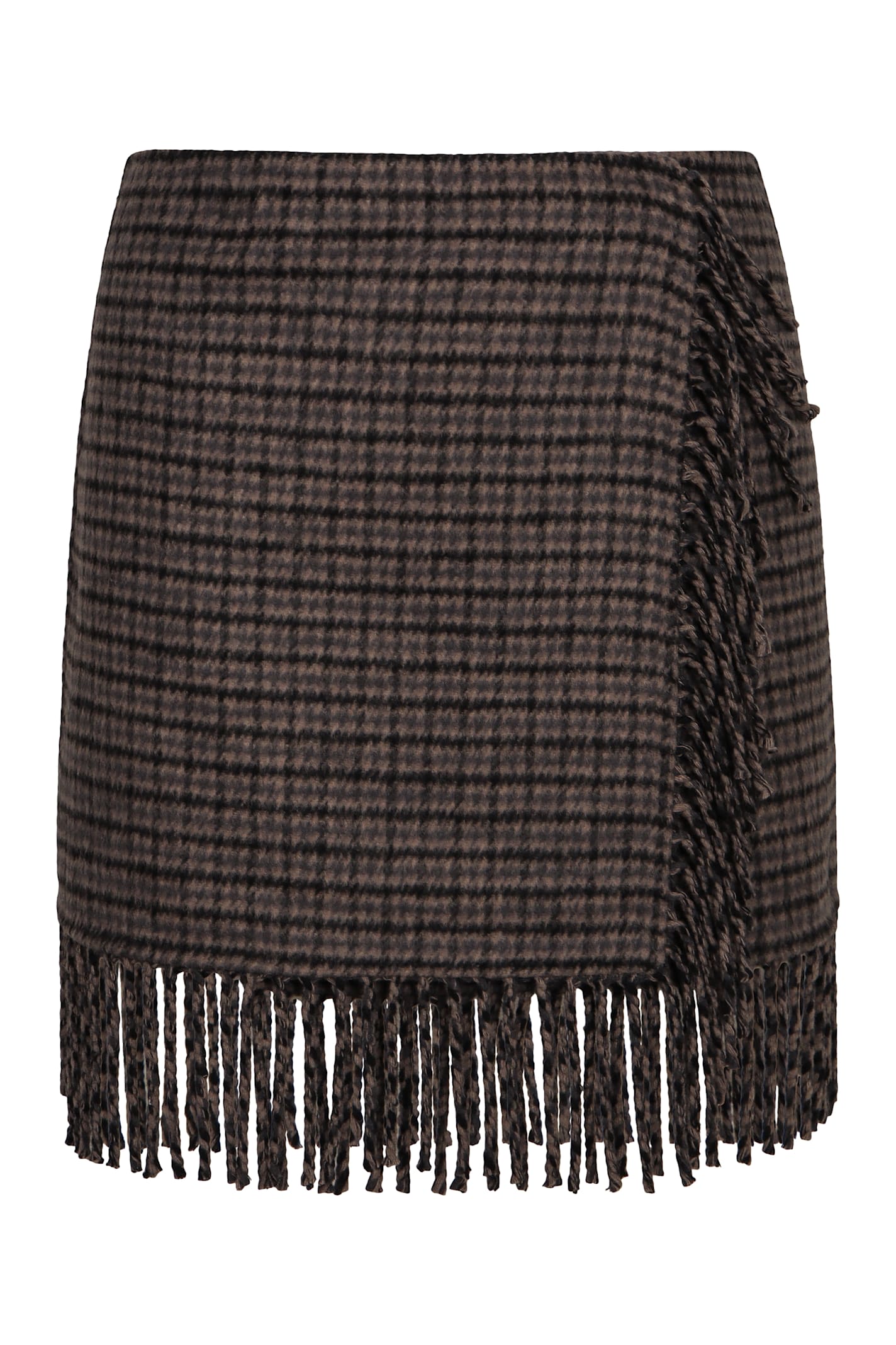 P.a.r.o.s.h . Mini Fringed Skirt In Brown