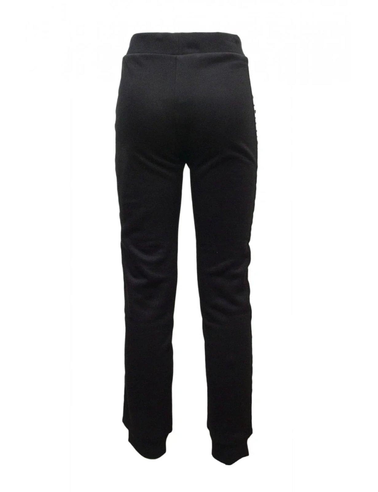 Shop Moschino Mid Rise Logo Tape Track Pants In Black