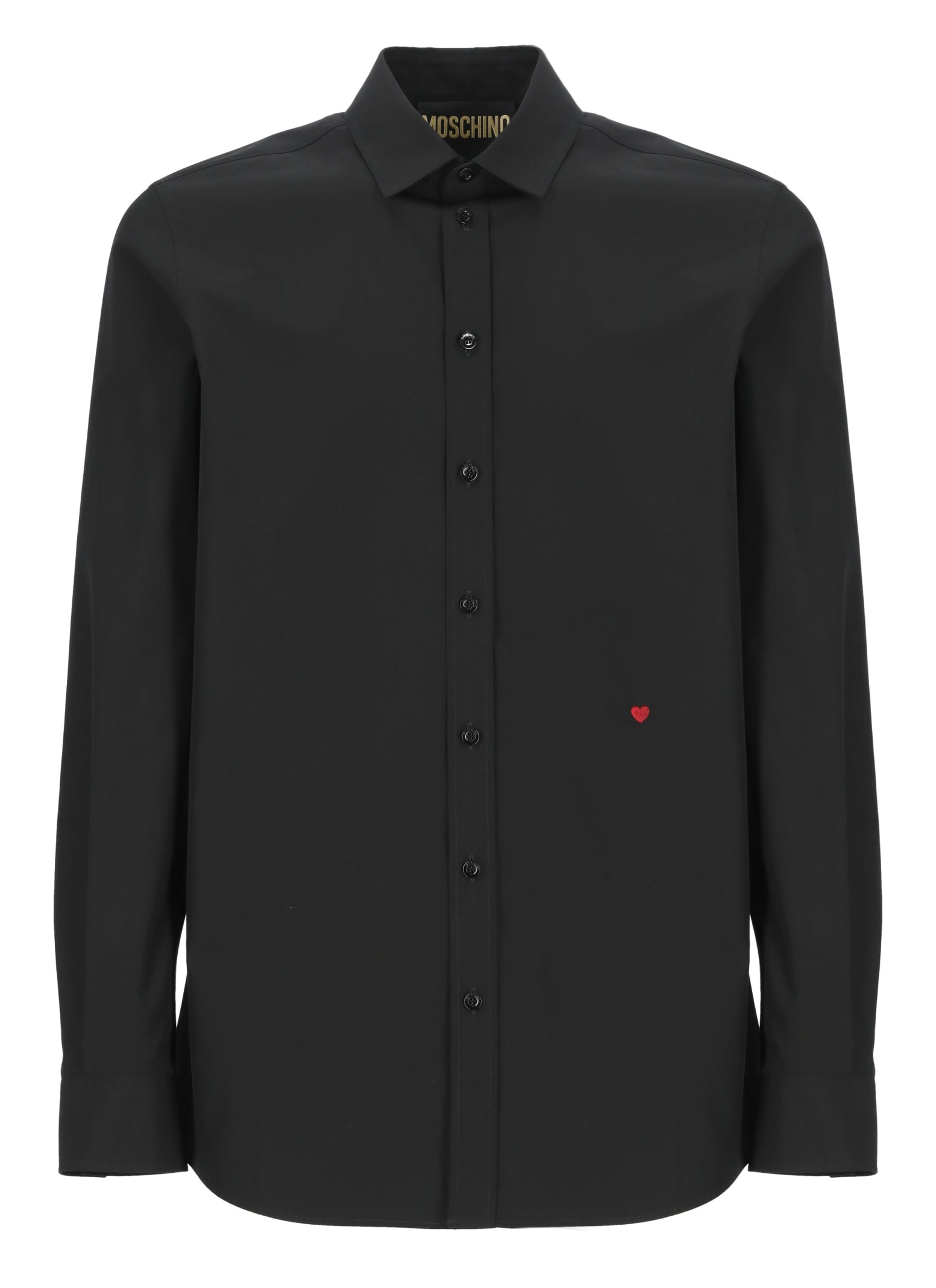 Shop Moschino Shirt With Logo In Black