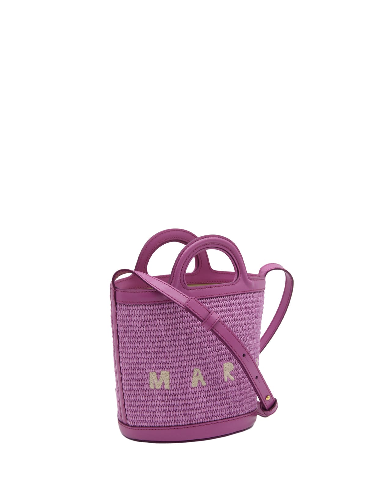 Marni Magenta Tropicalia Mini Bag In Leather And Raffia | ModeSens